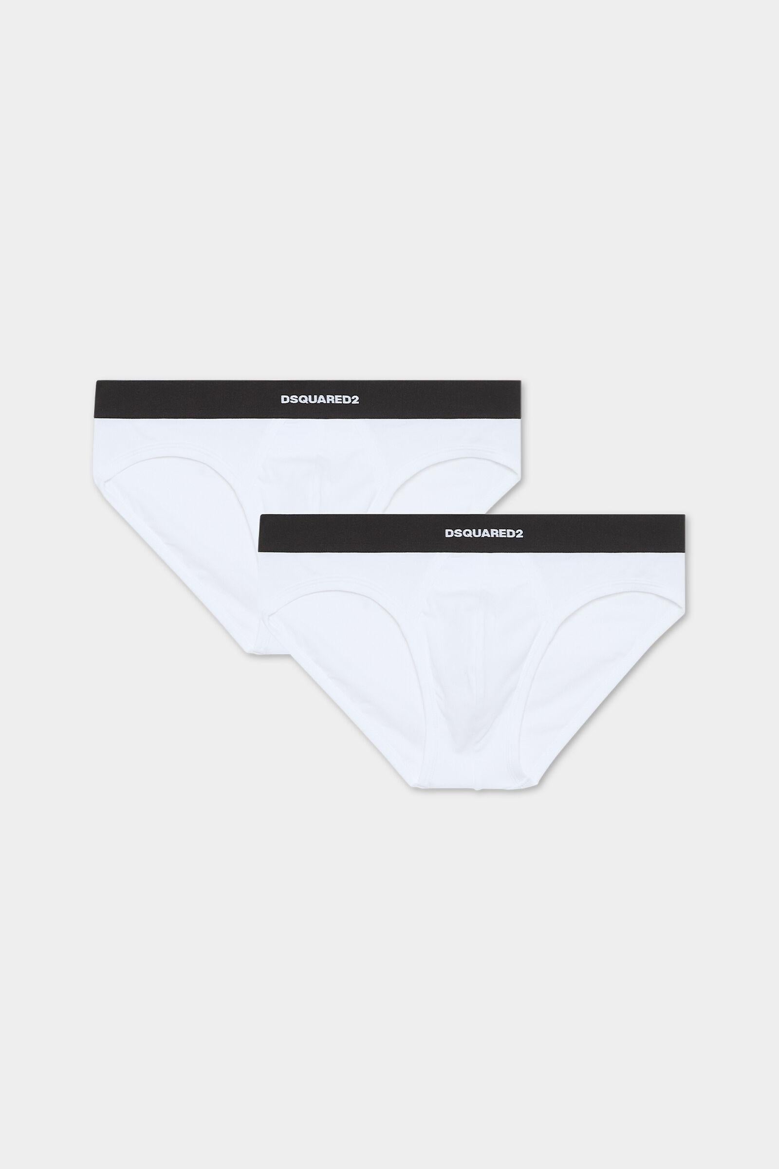 Set di 2 slip in cotone stretch bianchi DCX200070 100 DSQUARED 