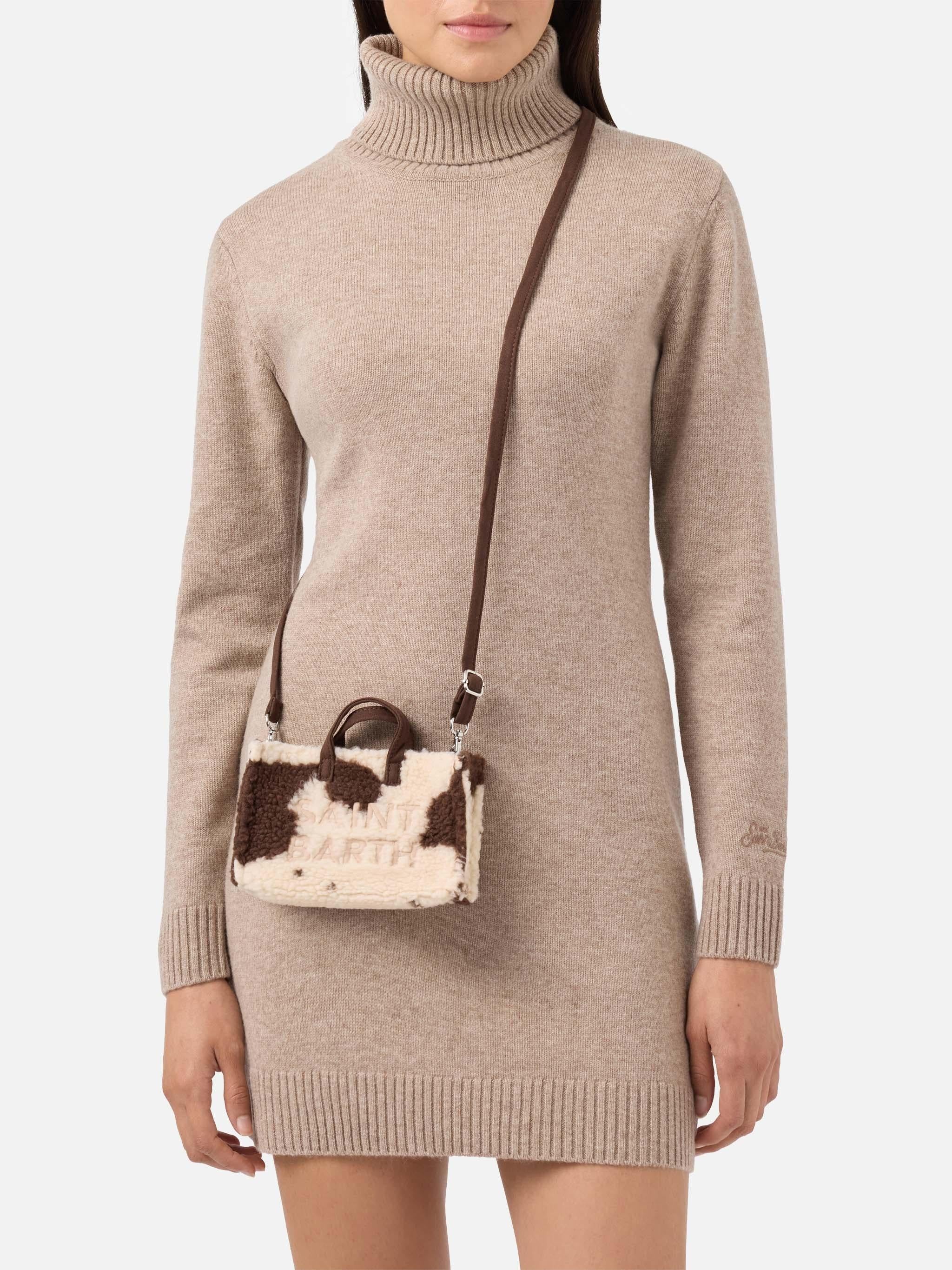 Mini borsa porta telefono Phone Bag Teddy in sherpa muccato PHONE004 00286I MC2 SAINT BARTH 