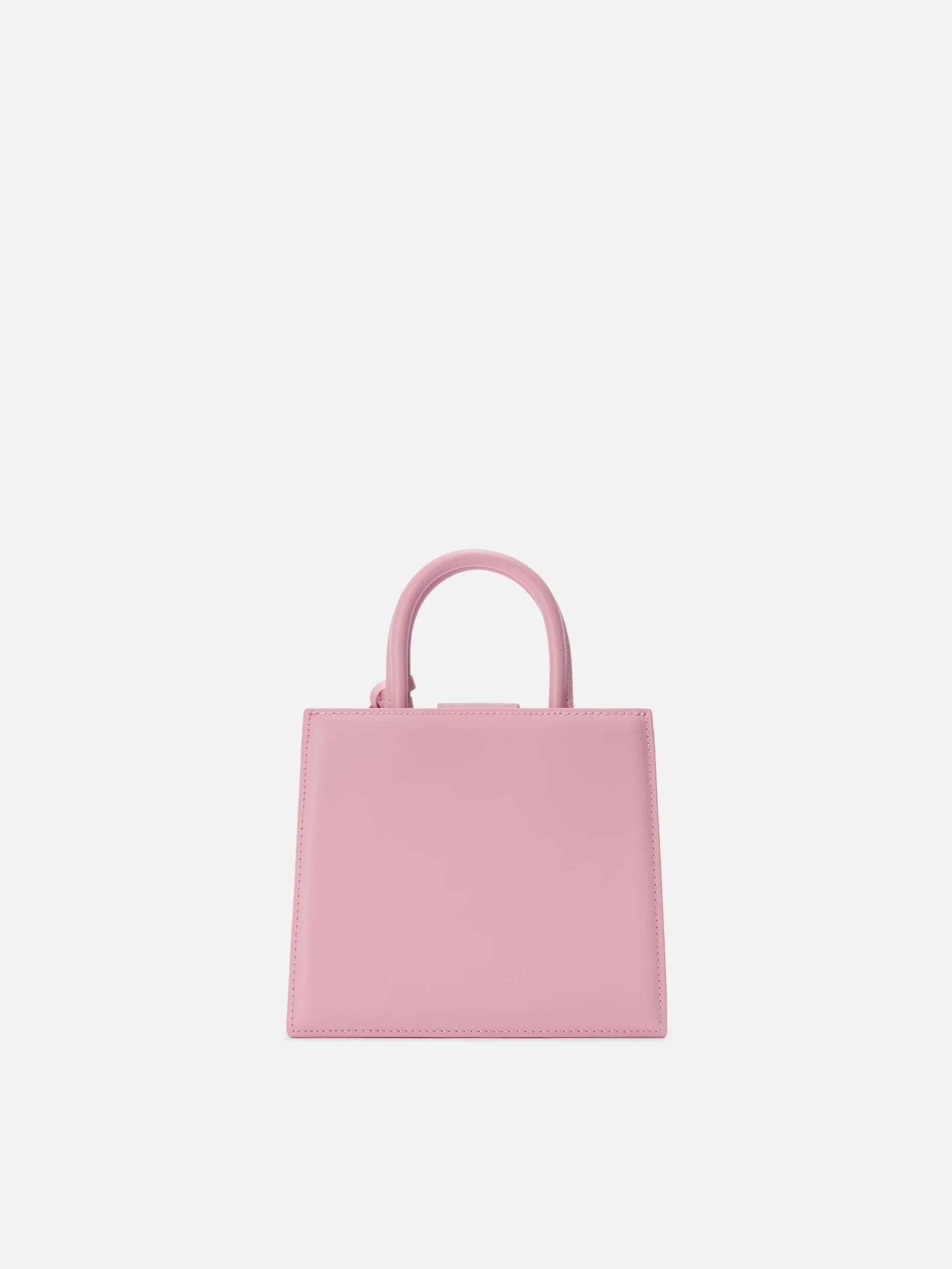 Borsa Shop mini strutturata in pelle liscia rosa con targhetta metallica SHBM0002 00011L MC2 SAINT BARTH 