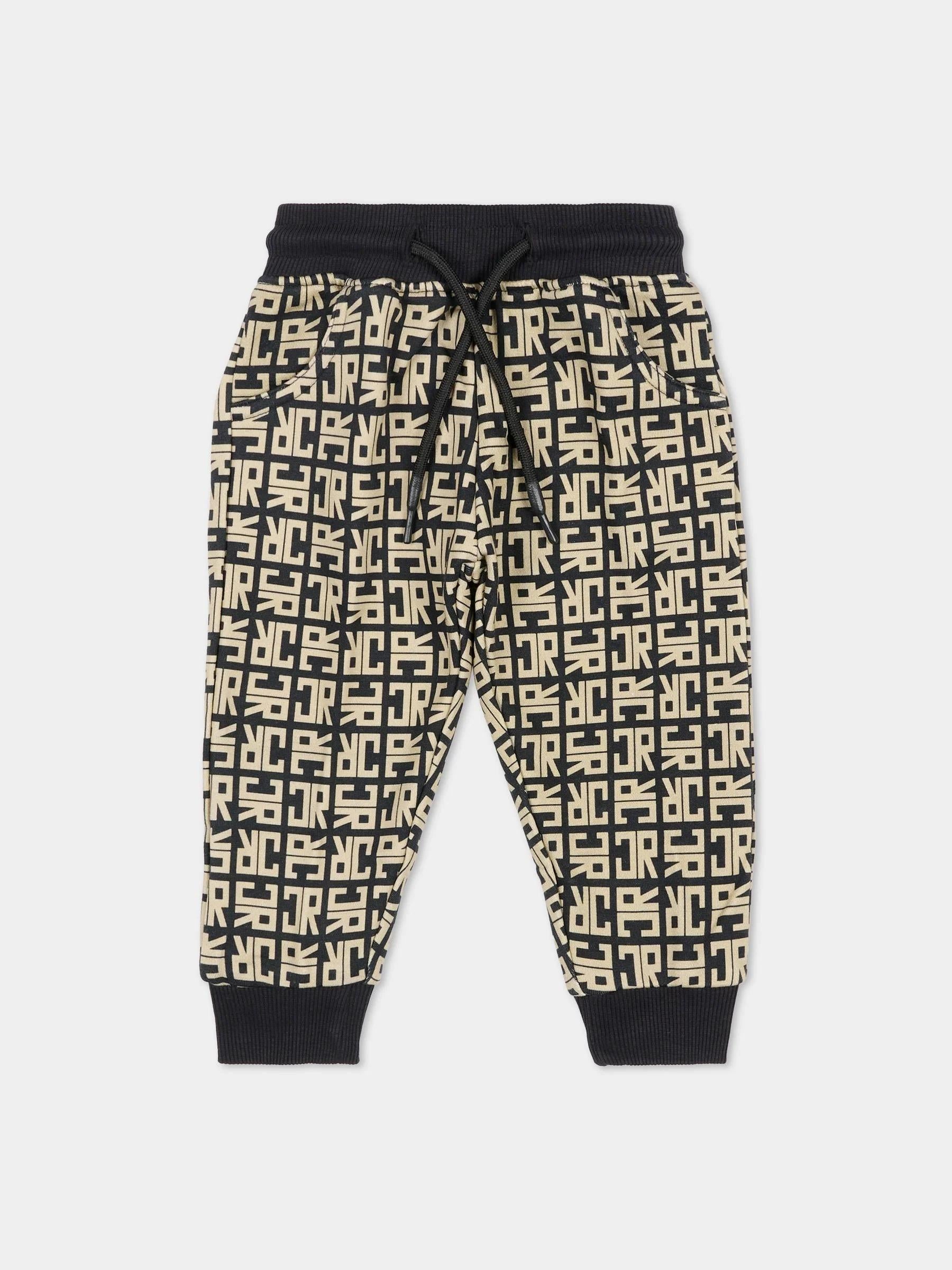 John Richmond Pantaloni beige per neonato con logo RIA25049PA JR MONOGRAM BEIGE Richmond kids 