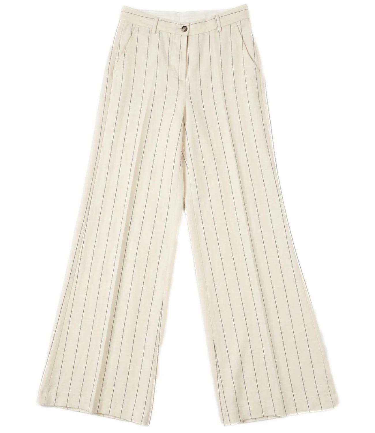 Vicolo Pantalone da Donna - Panna - Tab1675 TAB1675 BURRO/NERO VICOLO 