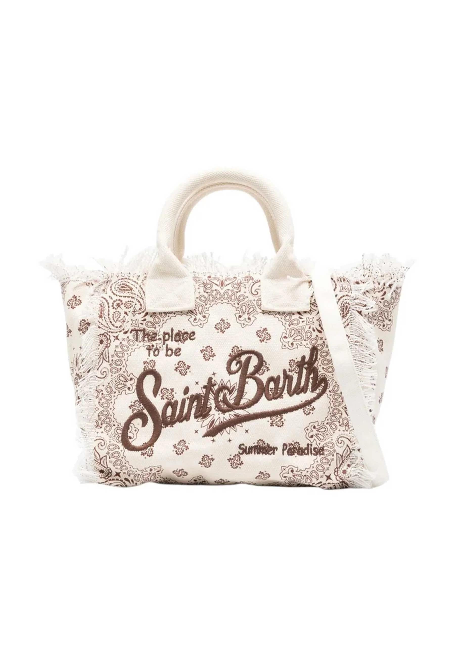 Mc2 saint barth Borsa Colette Bandana Beige Fantasia e Ricamo Marrone COL0001 02565L MC2 SAINT BARTH 