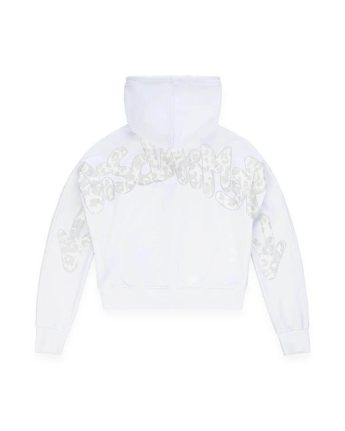 Felpa crop Disclaimer con cappuccio stampa animalier 26EDS55550 BIANCO-ST.ANIMALIER DISCLAIMER 