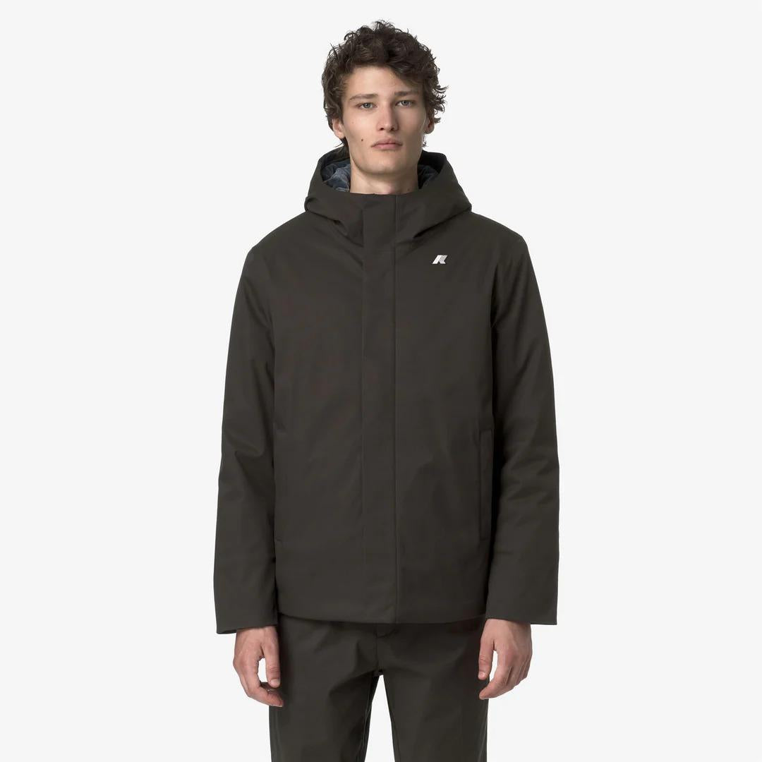 K-WAY JACKO TWILL MARMOTTA<BR/>BLACK OLIVE-BLUE AIRFORCE K8133DW B2V K-WAY 