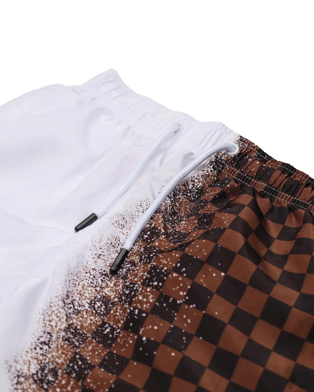 SPRAY SHARK IN PARIS BROWN SWIM TRUNKS WHITE SPY1469 WHT SPRAYGROUND 