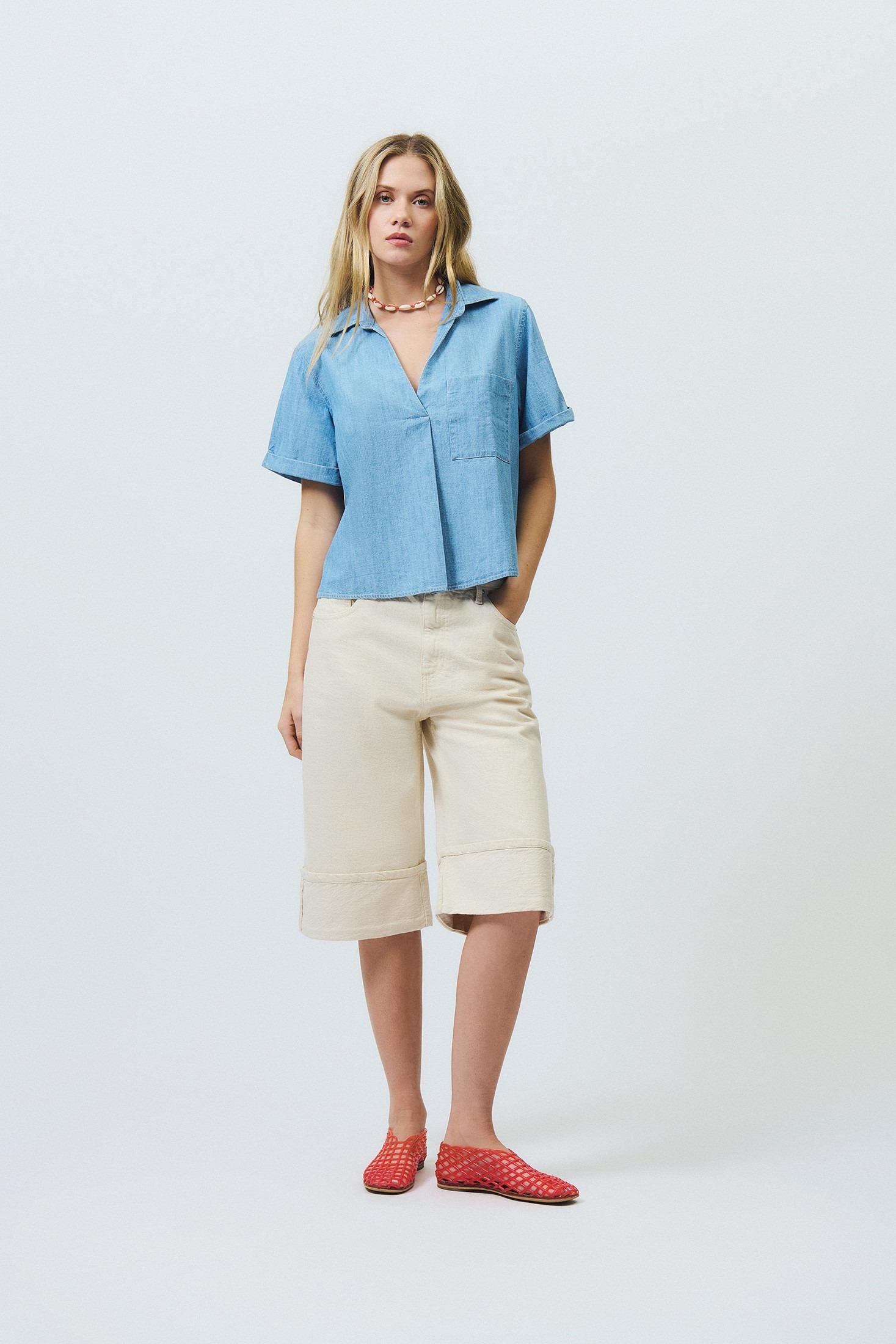 CAMICIA ROY ROGER'S REPUBLIC IN CHAMBRAY BLEACH RND92294CQ310102 C0090 ROY ROGER'S 