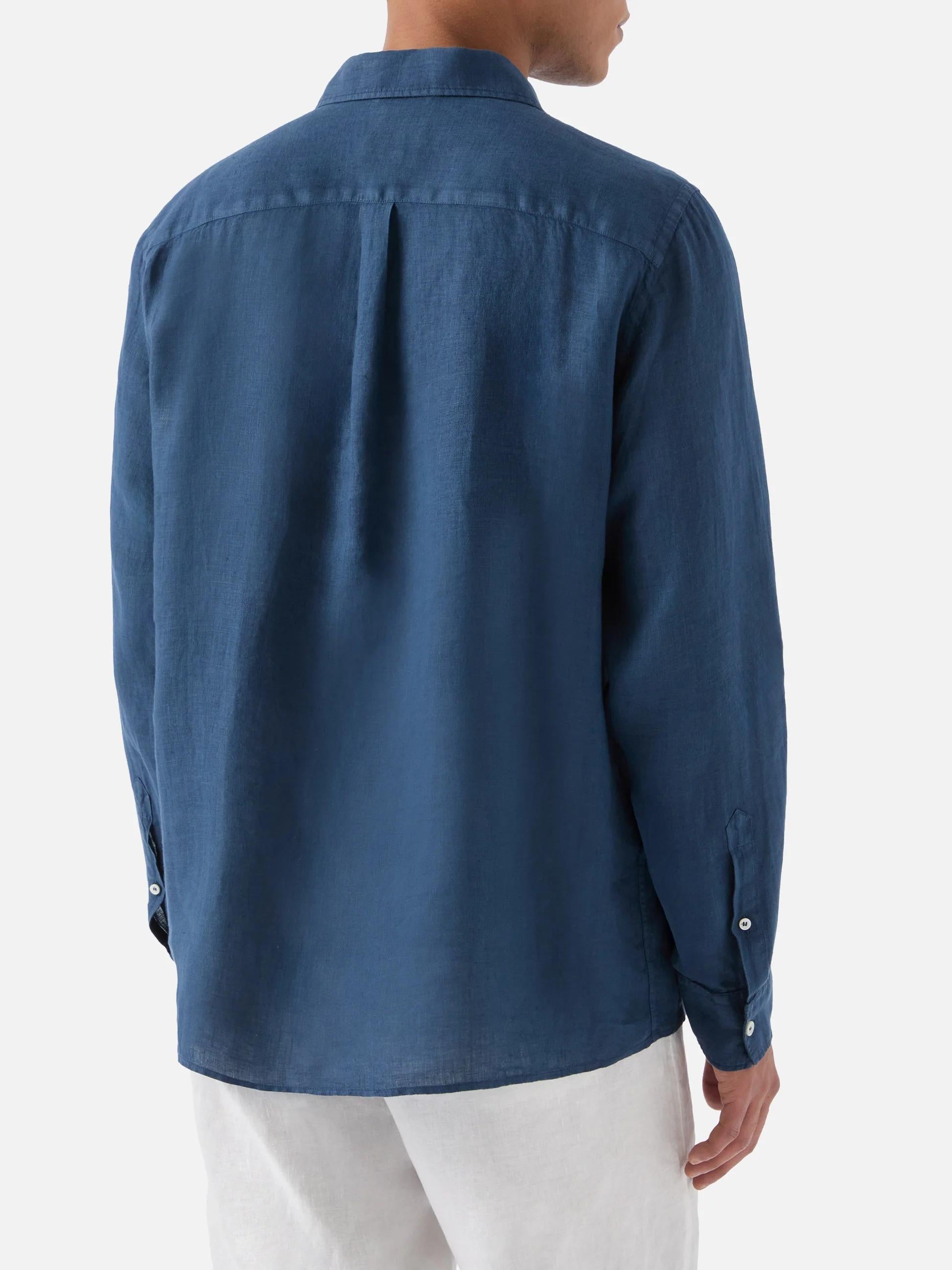 Polo Raphael in lino blu navy RPA0001 00119L MC2 SAINT BARTH 