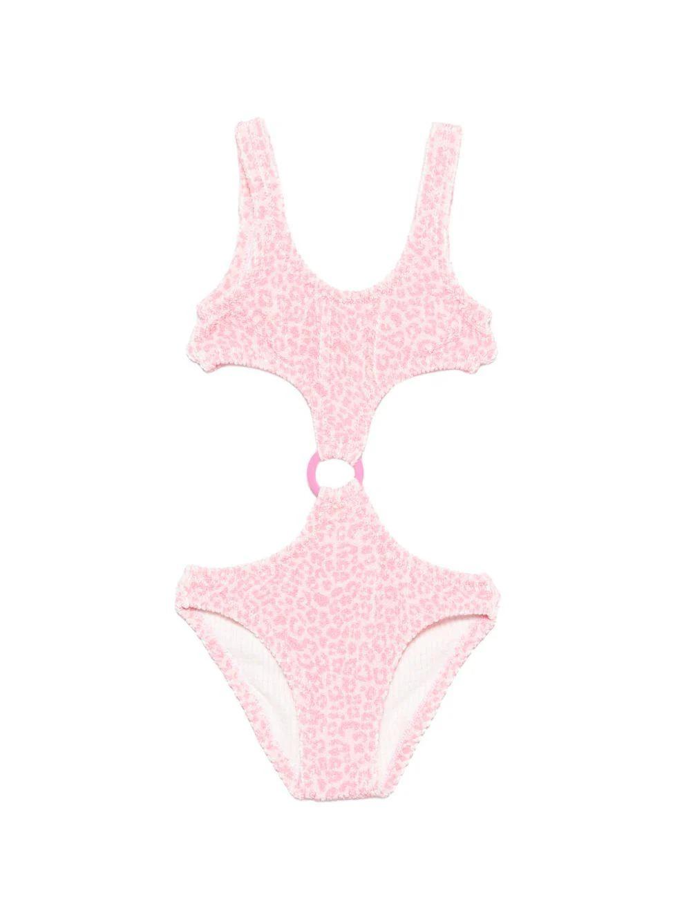 Costume intero per bambina MC2 Saint Barth Kids rosa con stampa animalier LAU0005 03928L MC2 SAINT BARTH 