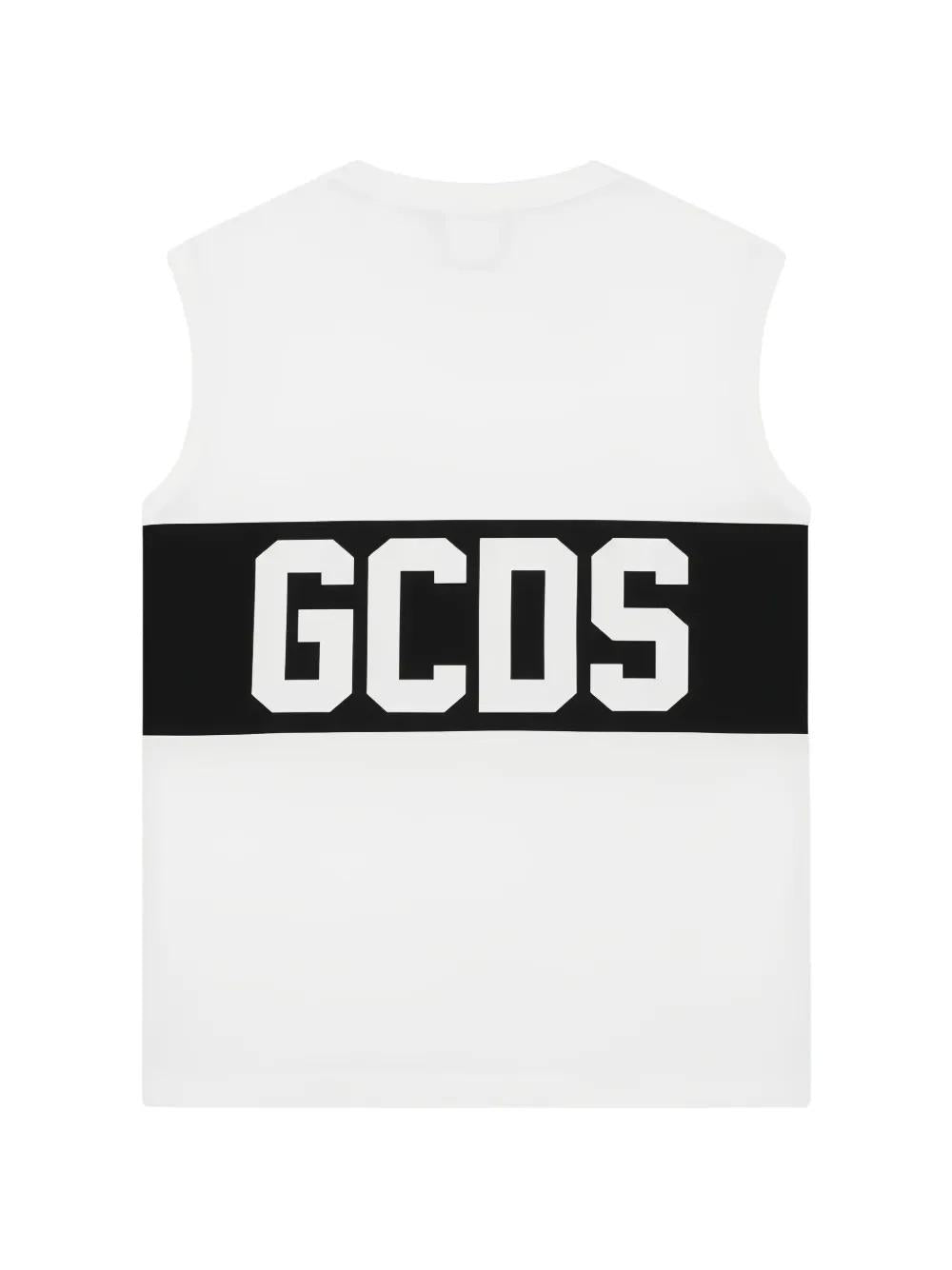 GCDS T-shirt smanicata con Banda Logo BIANCA Z0UJQC586J105 100B GCDS 