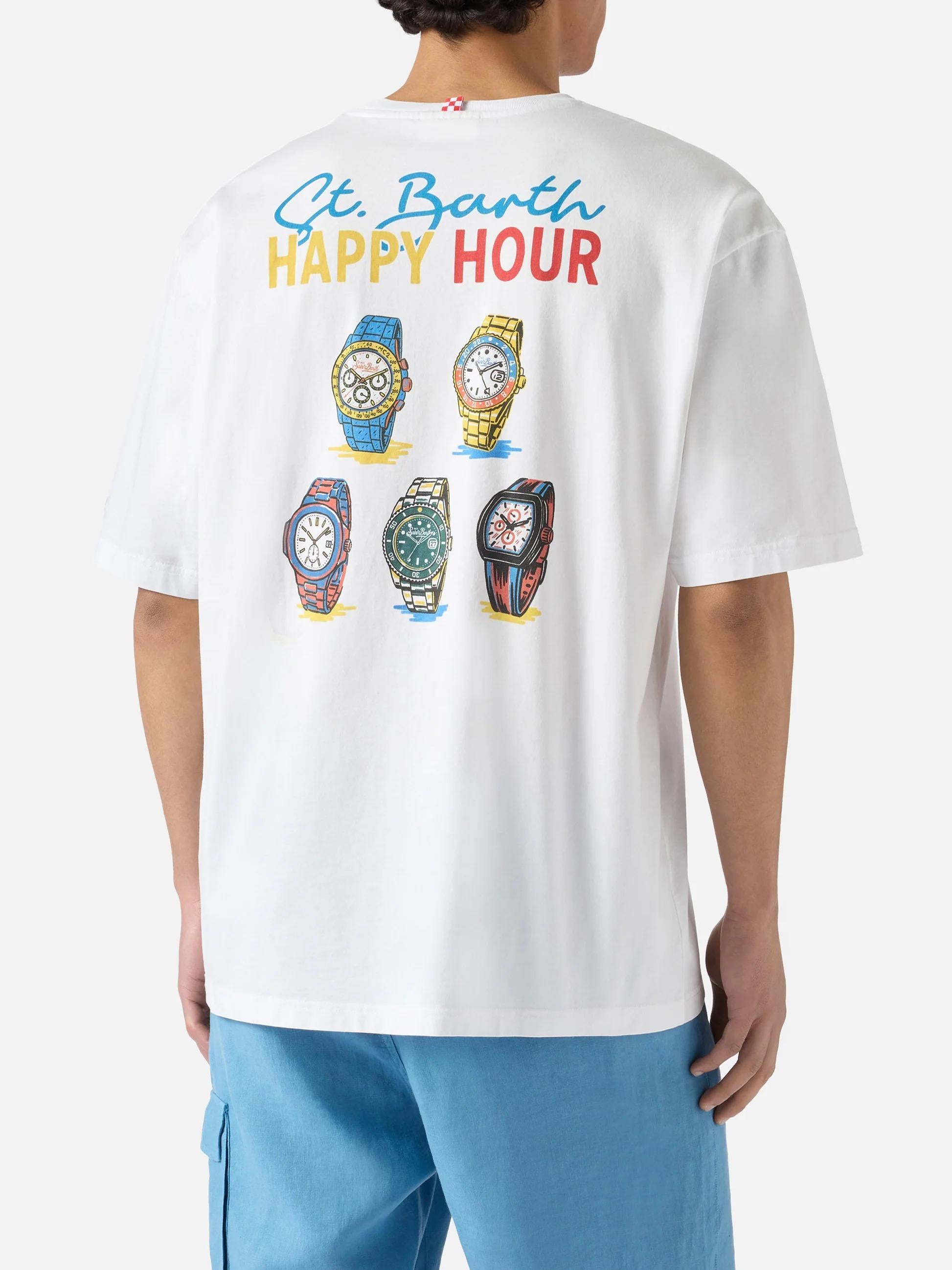 T-shirt Delmar con stampa St. Barth Happy Hour e maxi grafica sul retro DLR0001 04312L MC2 SAINT BARTH 