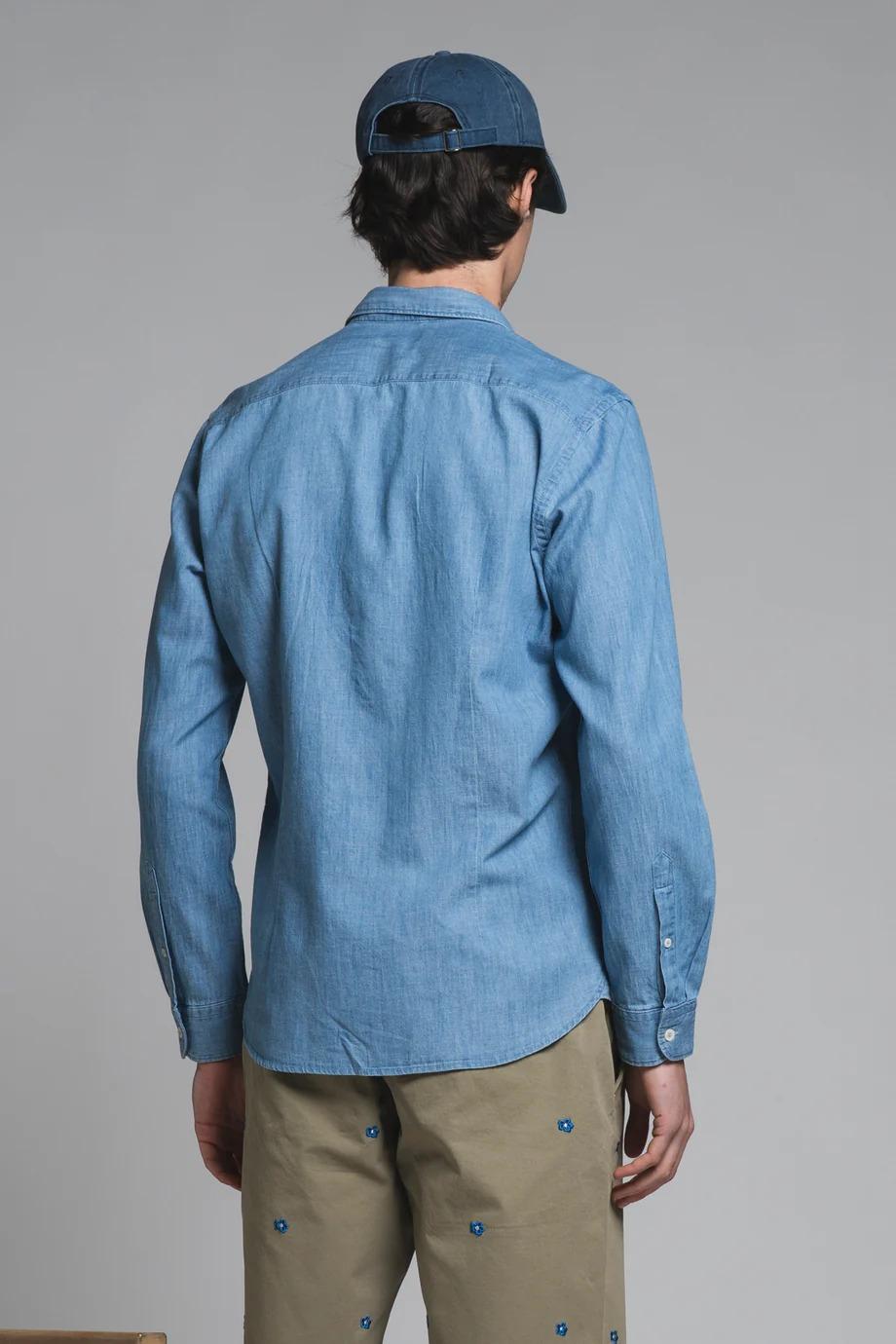 IMPURE RILEY SHIRT COLLAR FENCH IN DENIM SLUB LT. BLUE IM26SSSM-RILEY-DNS C49 IMPURE 