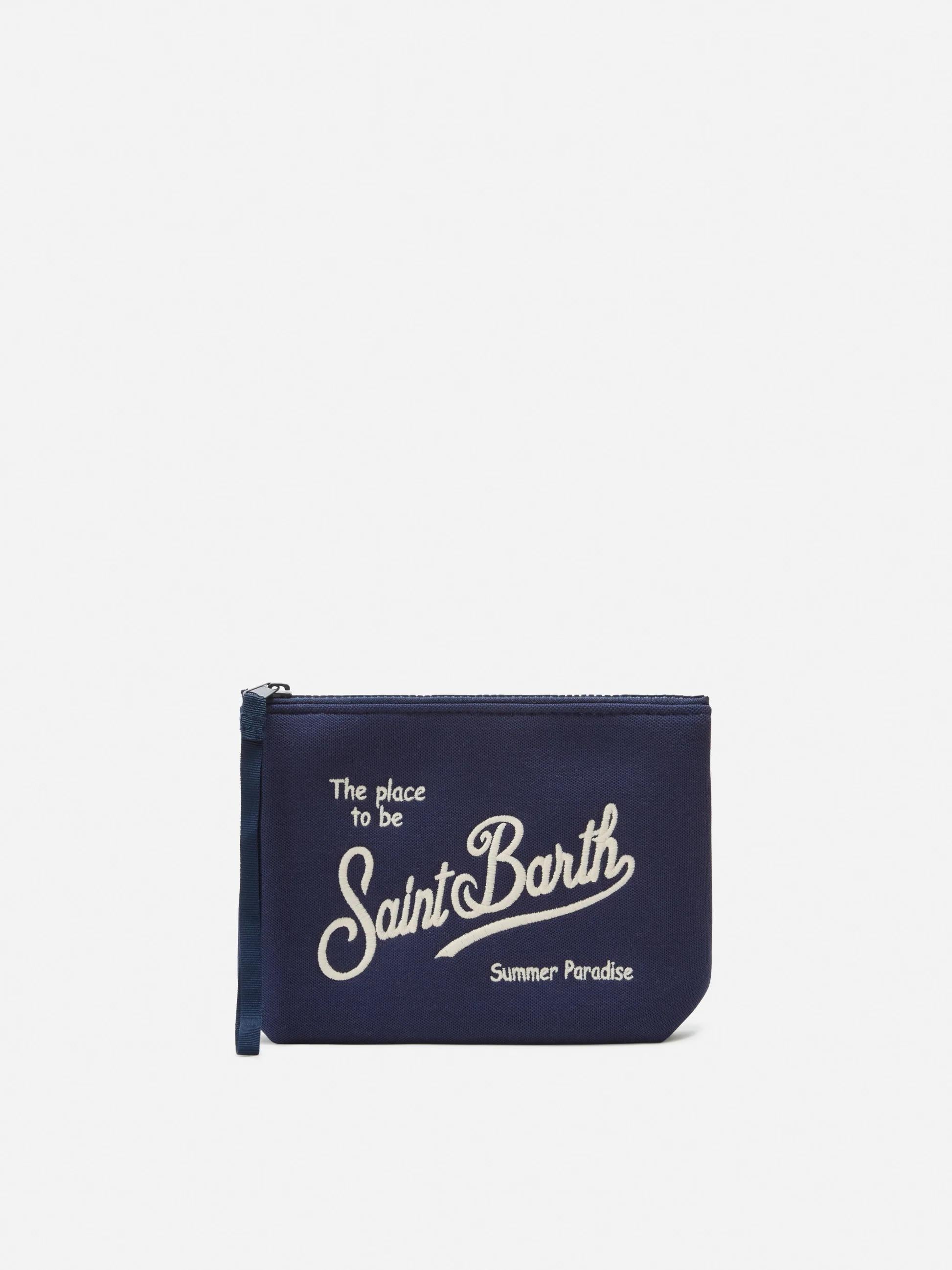 Pochette blu Aline con effetto piquet ALI0008 00244L MC2 SAINT BARTH 