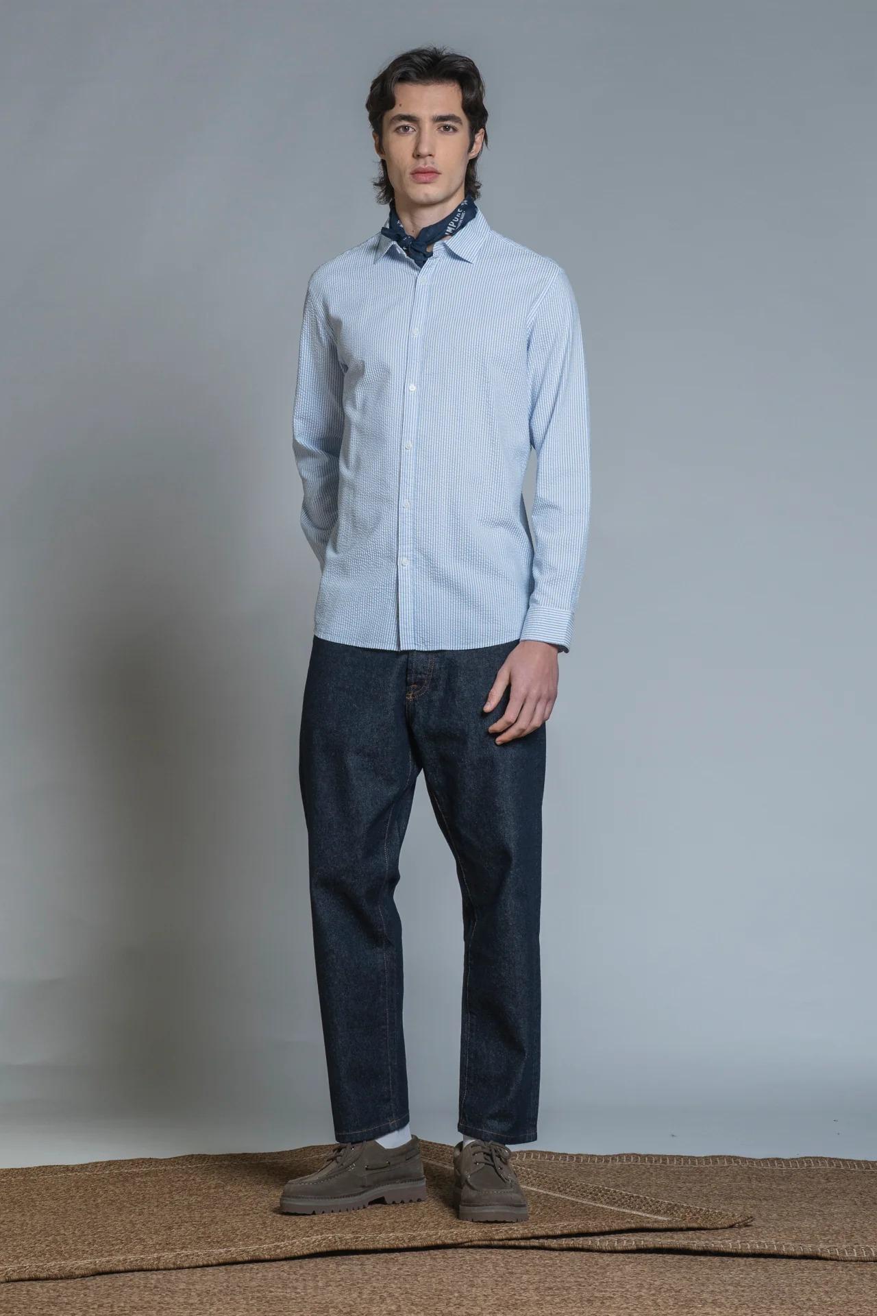 IMPURE RILEY FRENCH COLLAR IN SEERSUCKER IM26SSSM-RILEY-SRK C65 IMPURE 