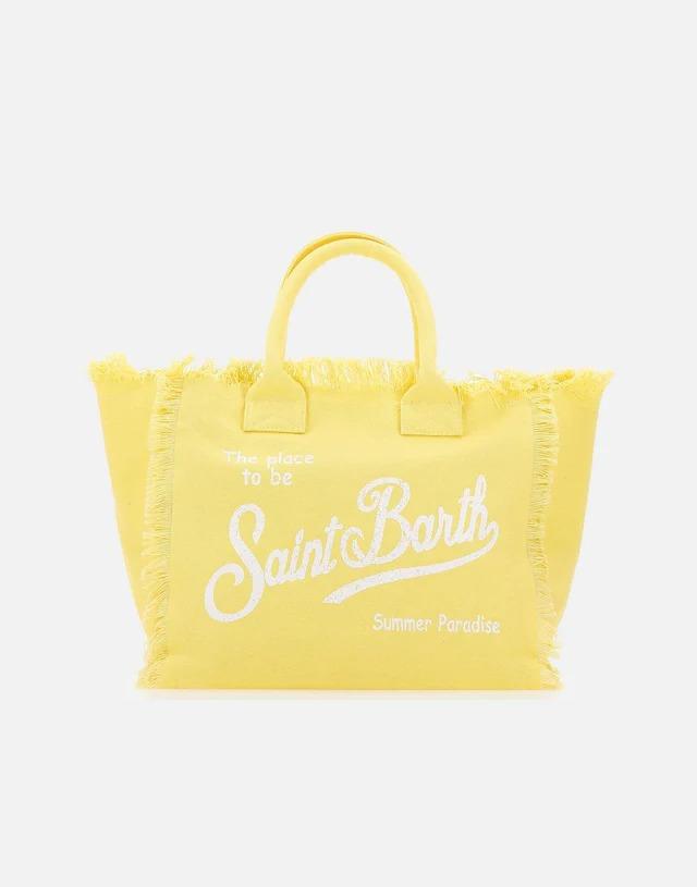 Borsa a spalla Vanity in canvas di cotone GIALLA VANI001 00766L MC2 SAINT BARTH 