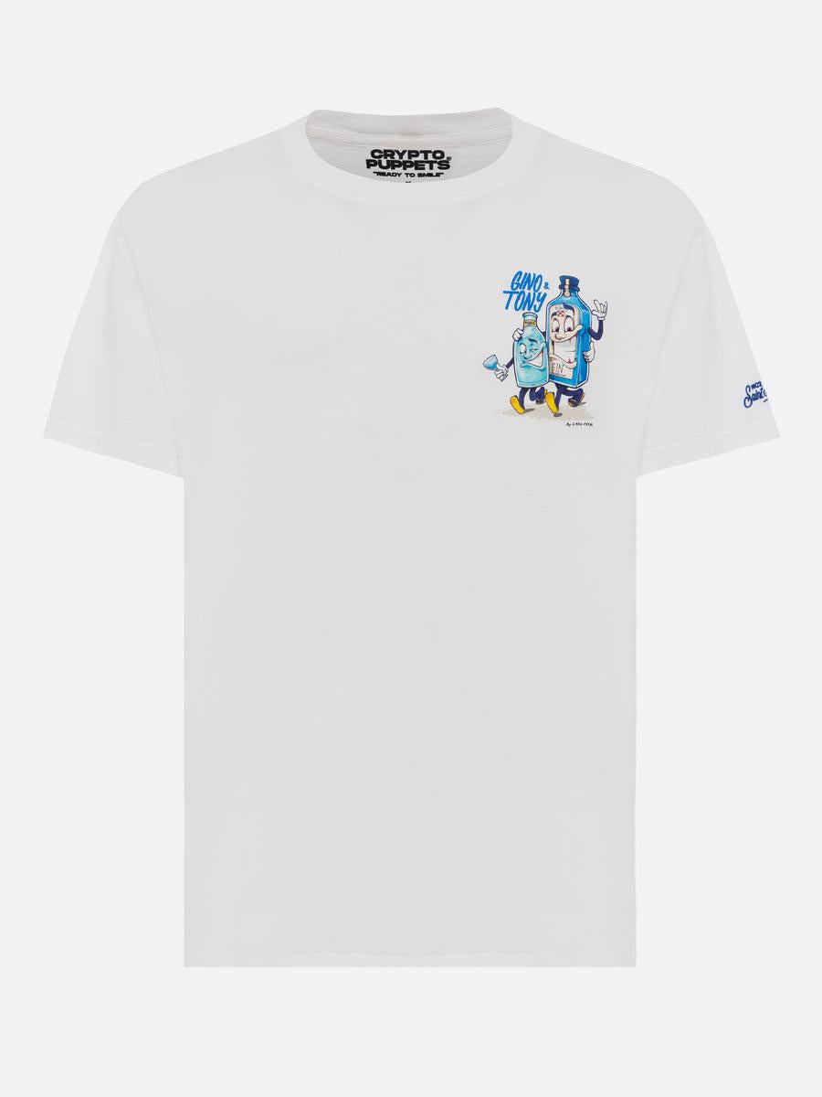 T-shirt Man in cotone con stampa Gino & Tony Cryptopuppets | CRYPTOPUPPETS SPECIAL EDITION TSHM001 02257H MC2 SAINT BARTH 