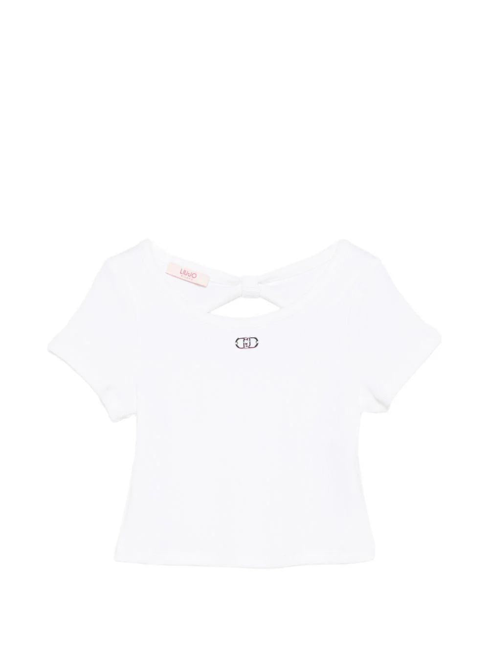 T-shirt Liu Jo GA6152J4822 da bambina nera Bianca GA6152J4822 10601 LIU-JO 