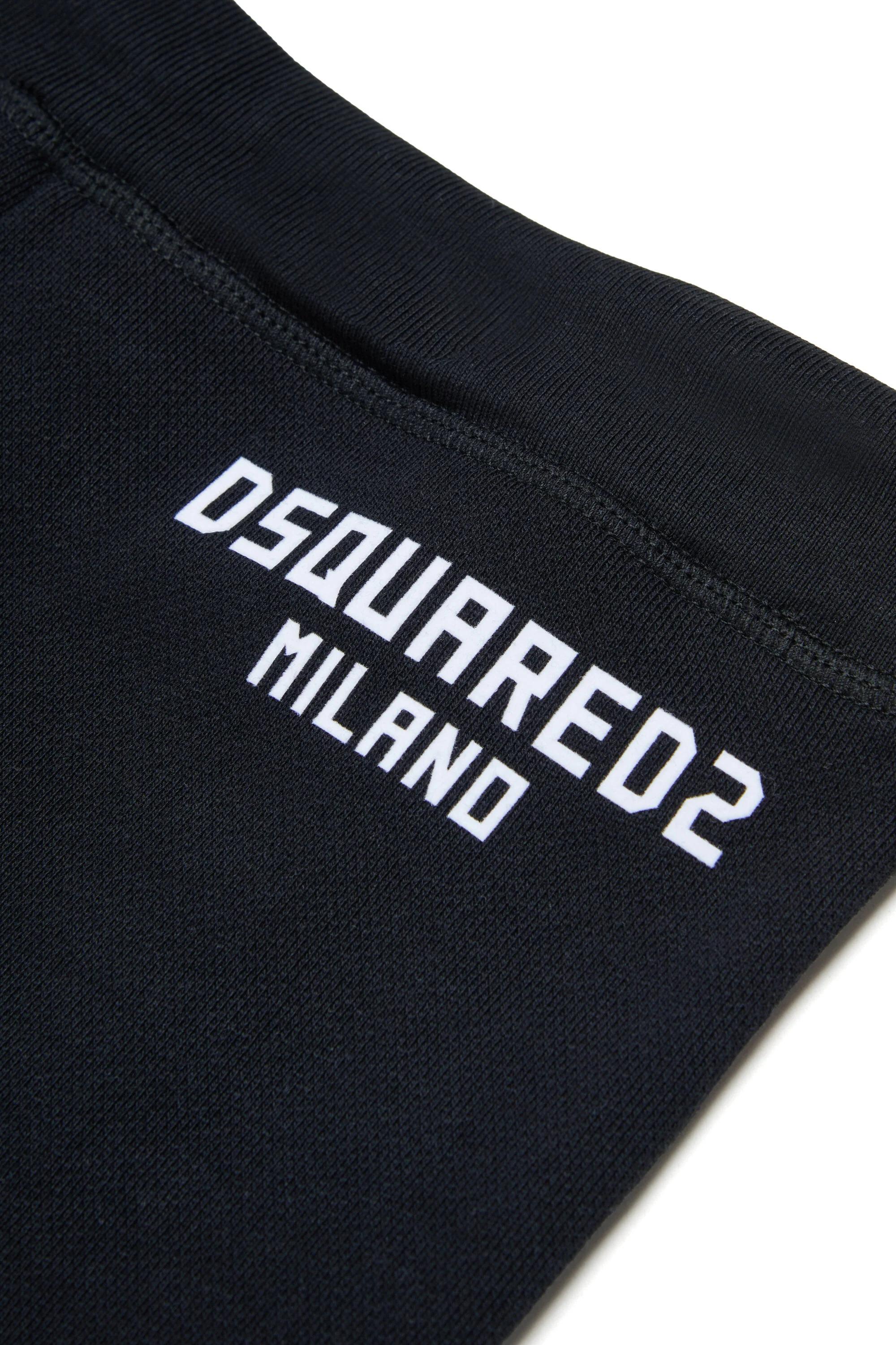 DSQUARED2<BR/>Pantaloncini in pile con logo nero DQ3200-D0A9U DQ900 DSQUARED KID 