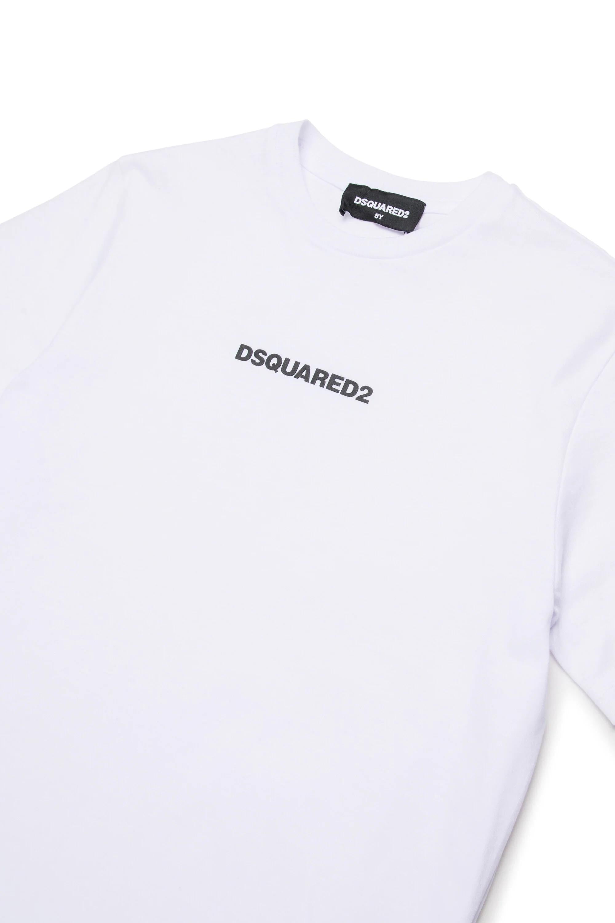 DSQUARED2<BR/>T-shirt con logo effetto gommato BIANCA DQ2823-D004G DQ100 DSQUARED KID 