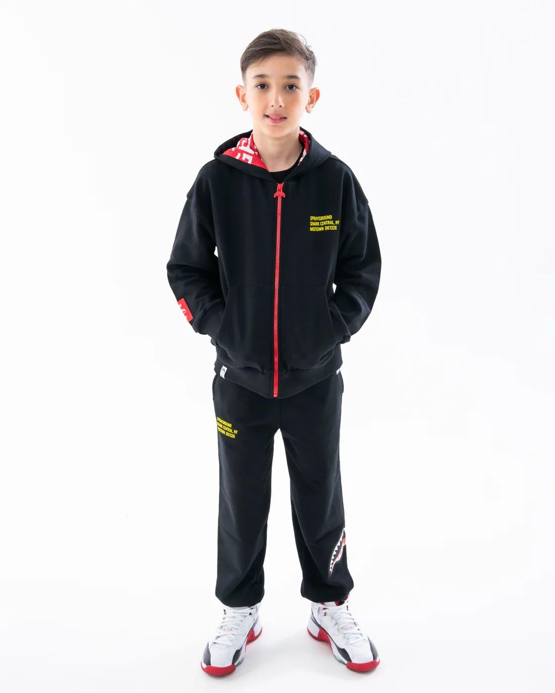 SHARK BASIC OVER FULLZIP HOODIE BLK SPY1385ELBLK BLACK SPRAYGROUND 