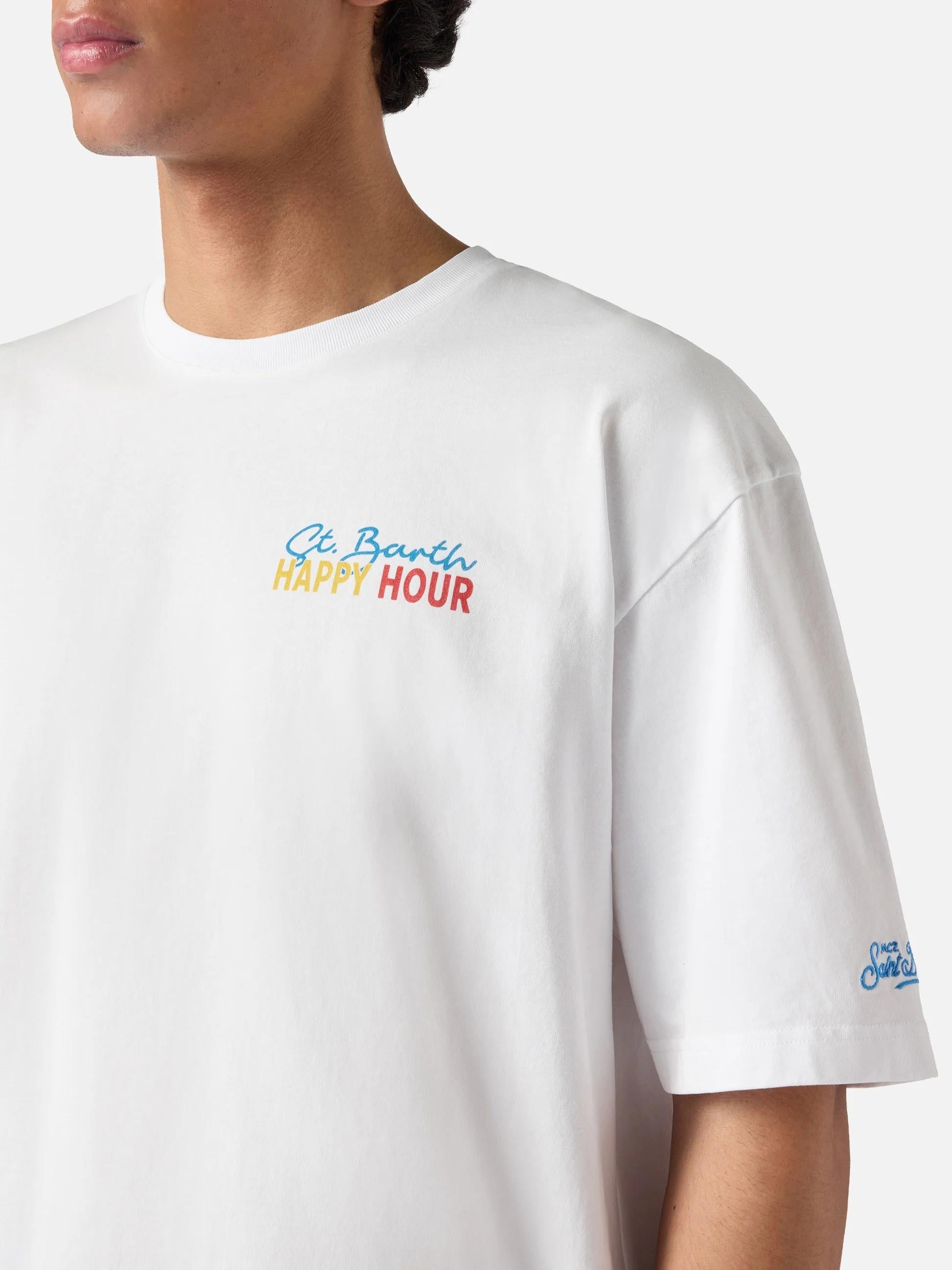 T-shirt Delmar con stampa St. Barth Happy Hour e maxi grafica sul retro DLR0001 04312L MC2 SAINT BARTH 