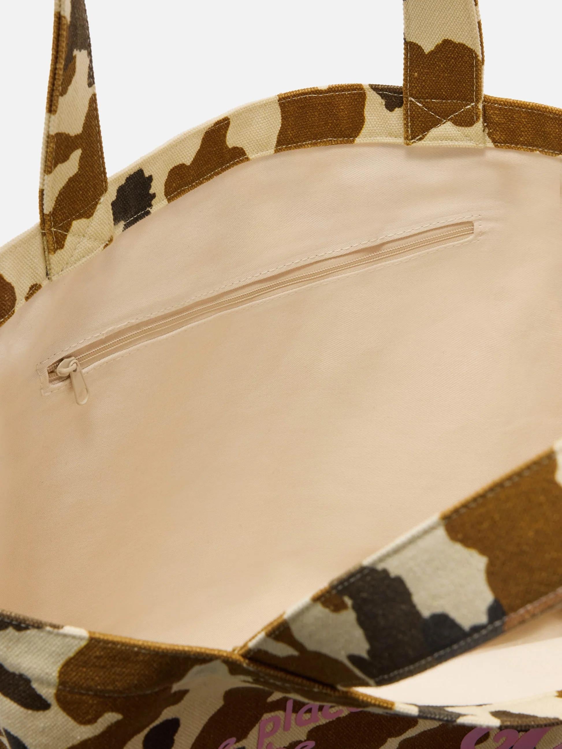 Borsa Essential in canvas con stampa muccata e logo stampato EBAGN007 00274L MC2 SAINT BARTH 