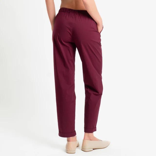 Vicolo-Pantalone popeline elastico in vita - TAB1761Bordeaux TAB1761 BORDEAUX VICOLO 
