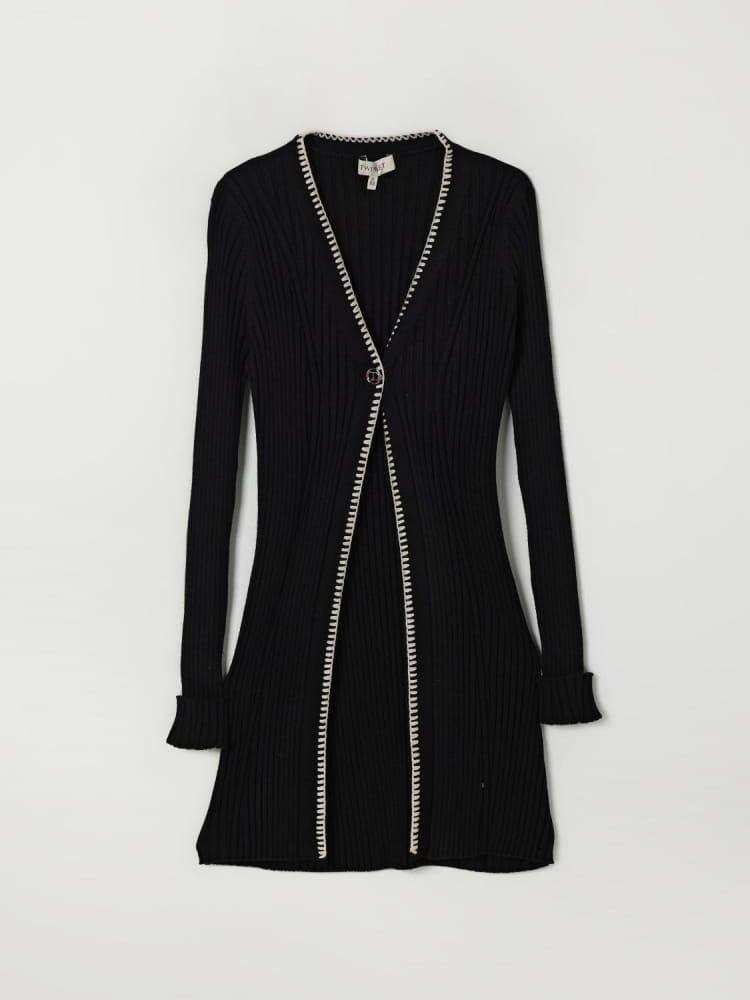 Twinset cardigan lungo junior in misto viscosa nero 252GJ3090 00006 TWINSET 