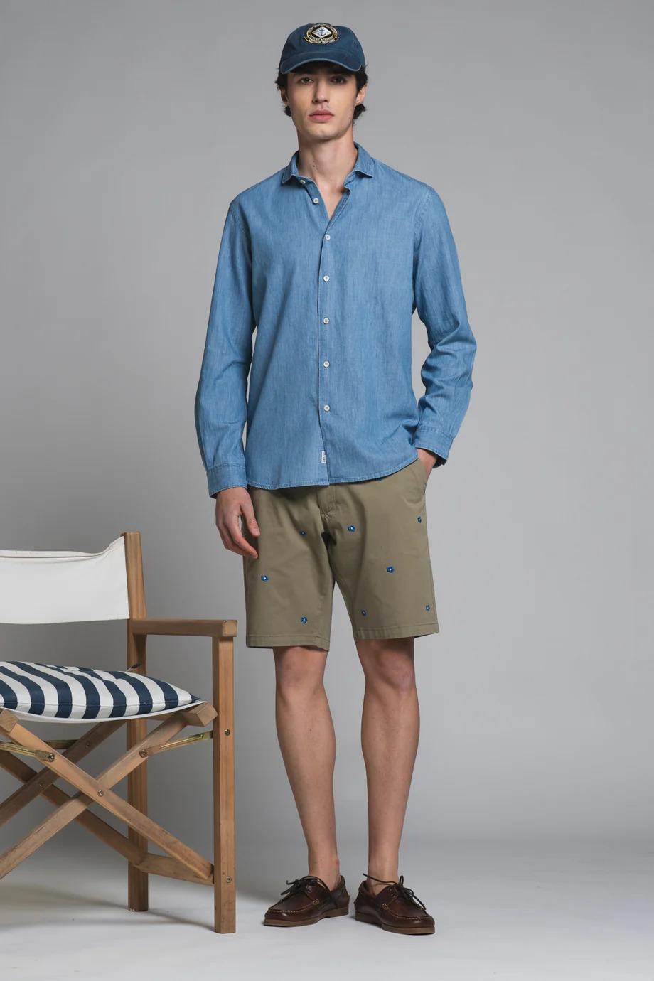 IMPURE RILEY SHIRT COLLAR FENCH IN DENIM SLUB LT. BLUE IM26SSSM-RILEY-DNS C49 IMPURE 