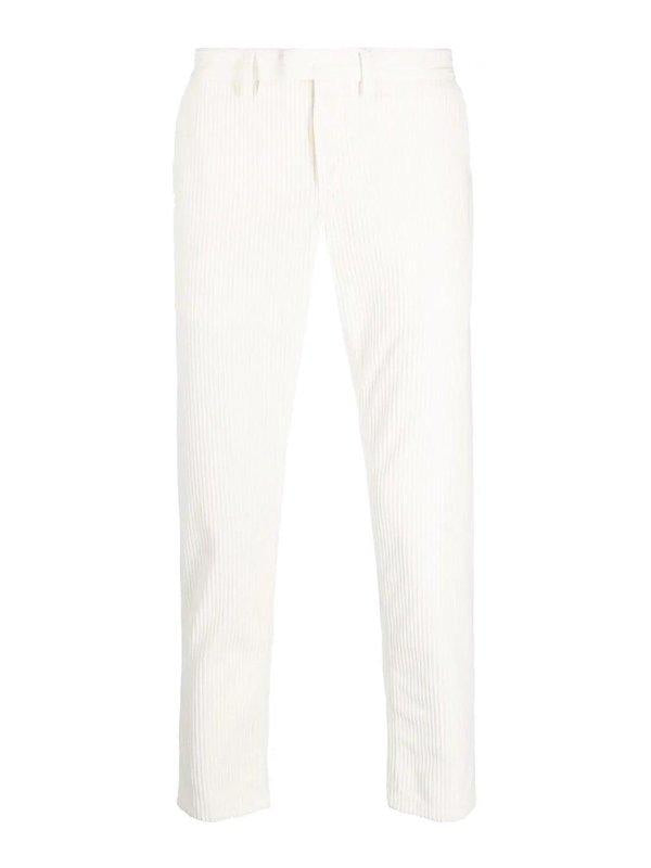 Dondup Pantaloni Gaubert relax regular in velluto a coste bianco UP576-VS0031U-A27 017 DONDUP 