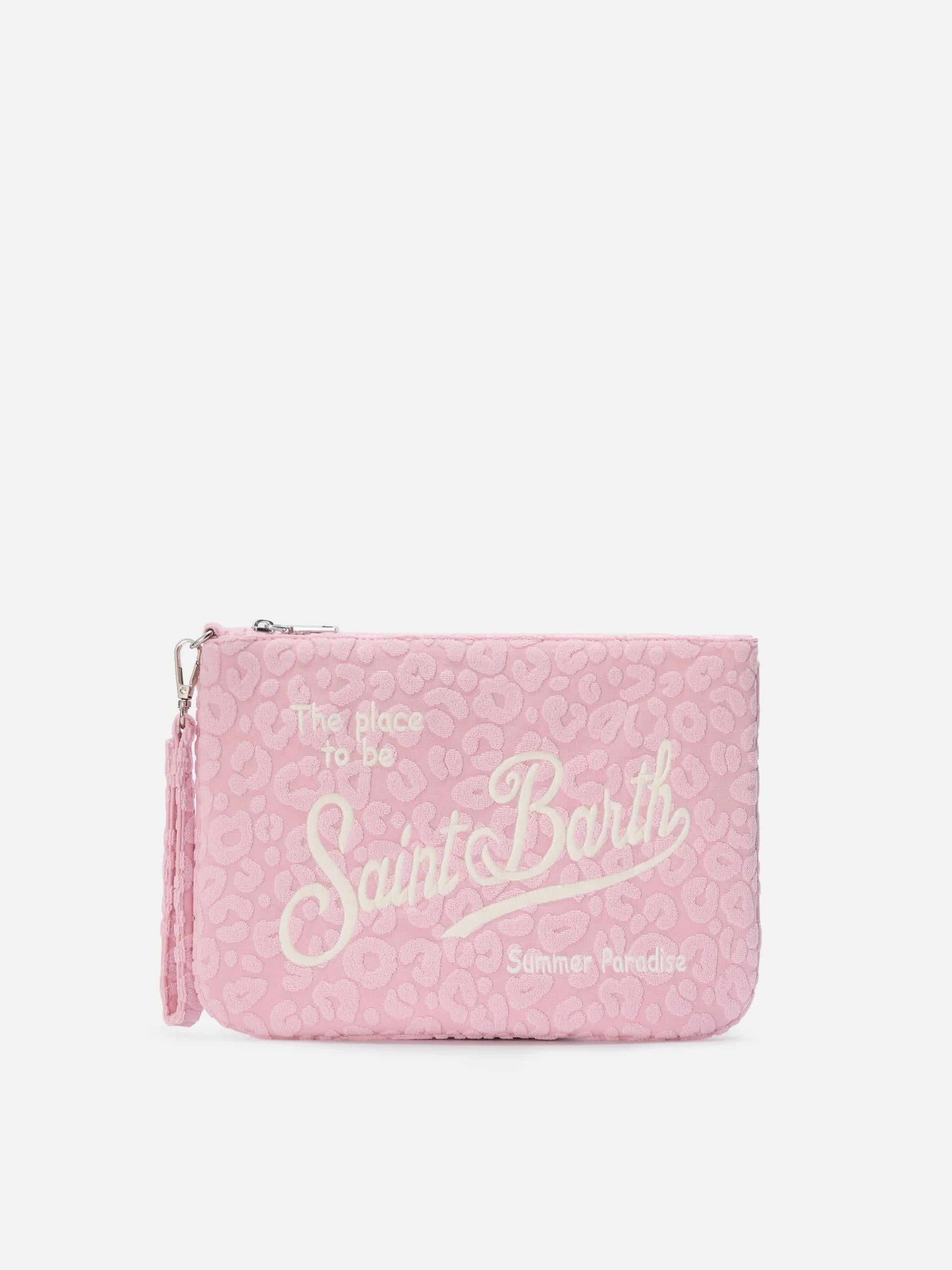 Parisienne Sponge pouch con motivo leopardato in rilievo e trcolla removibile PAR0014 00527L MC2 SAINT BARTH 