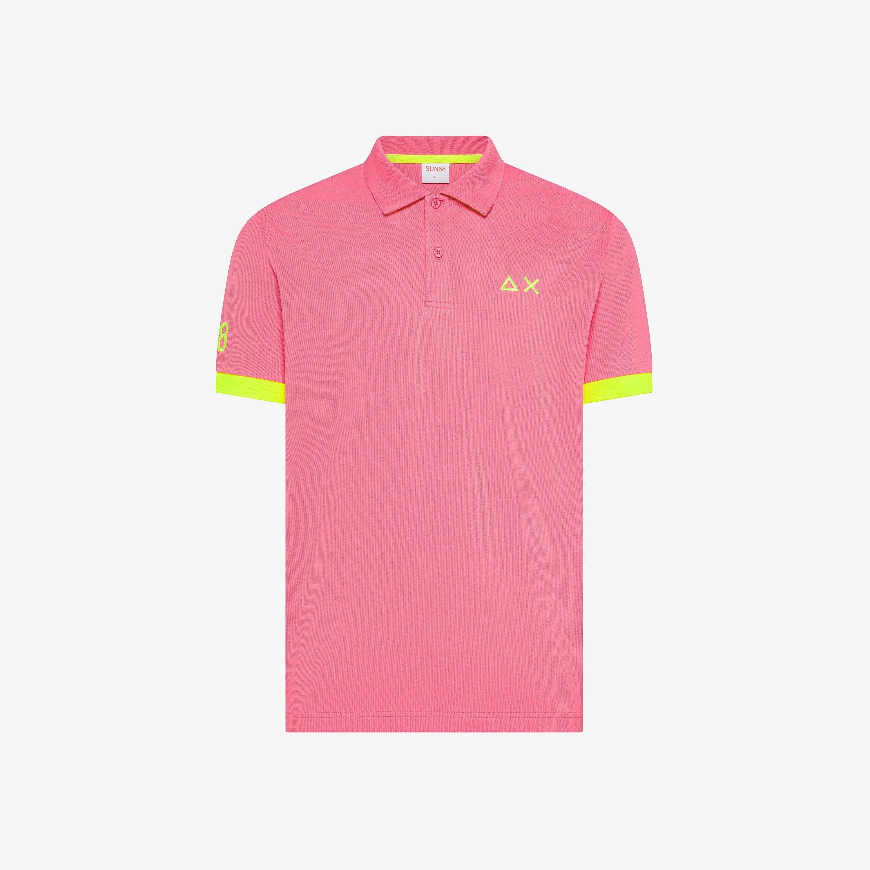 SUN68 Polo big logo fluo Fuxia A36121 20 SUN 68 