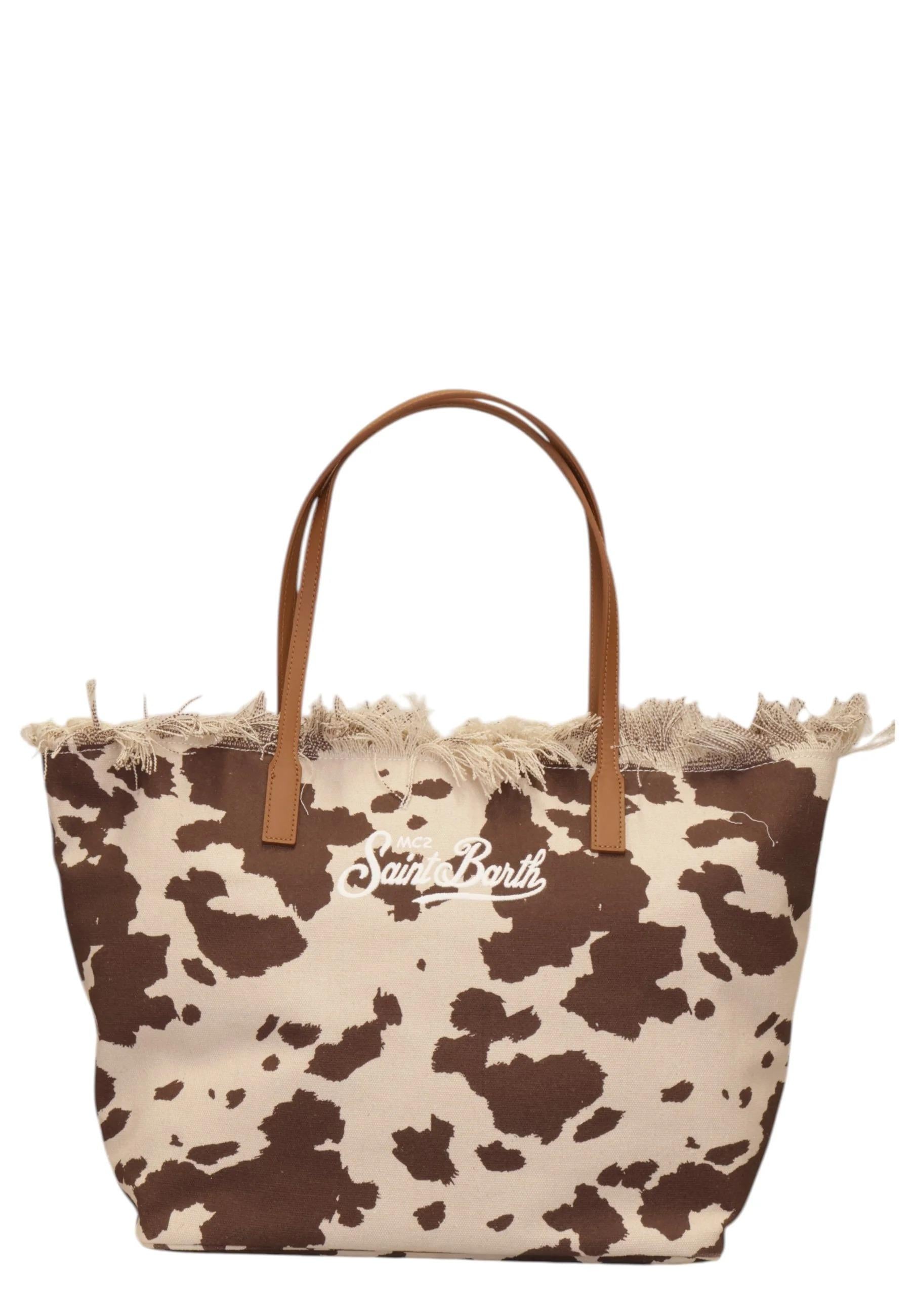 City bag fringe canvas cow west CBF0001 01750L MC2 SAINT BARTH 