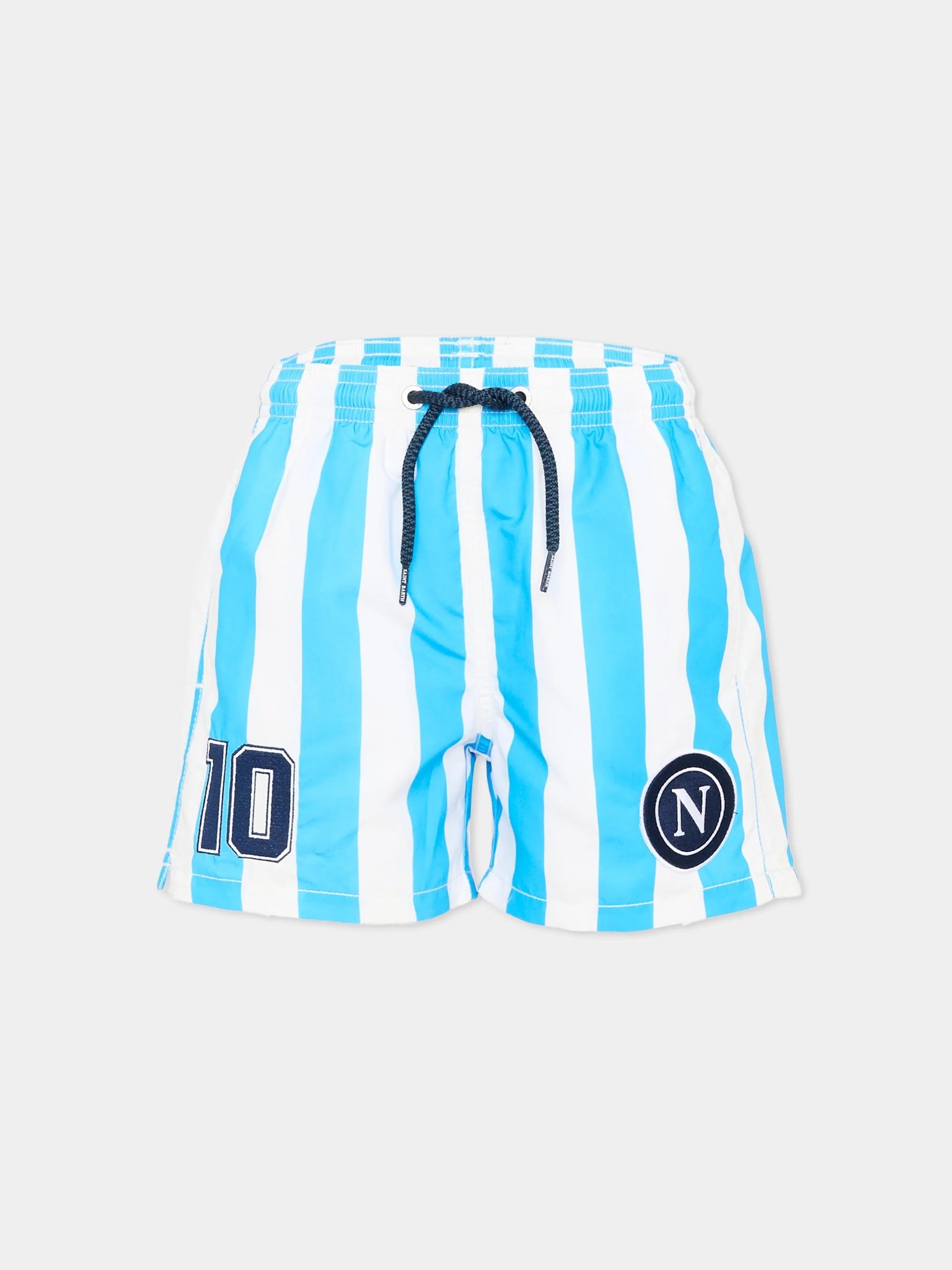 Costume mare Jean media lunghezza con stampa Napoli | SSC NAPOLI SPECIAL EDITION JEA0001 07458L MC2 SAINT BARTH 