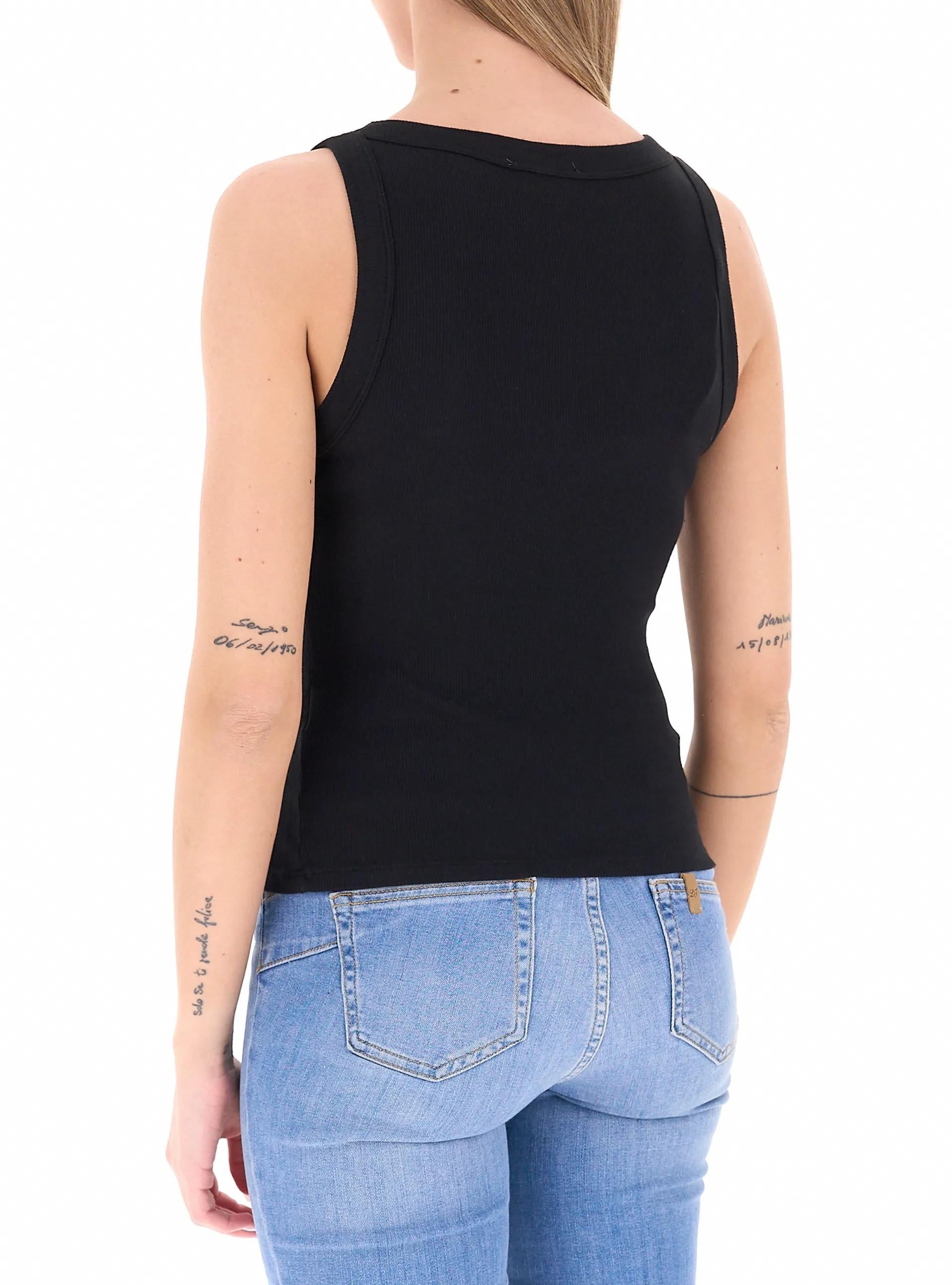 VICOLO<BR/>Canotta in cotone NERA UAB0042 NERO VICOLO 