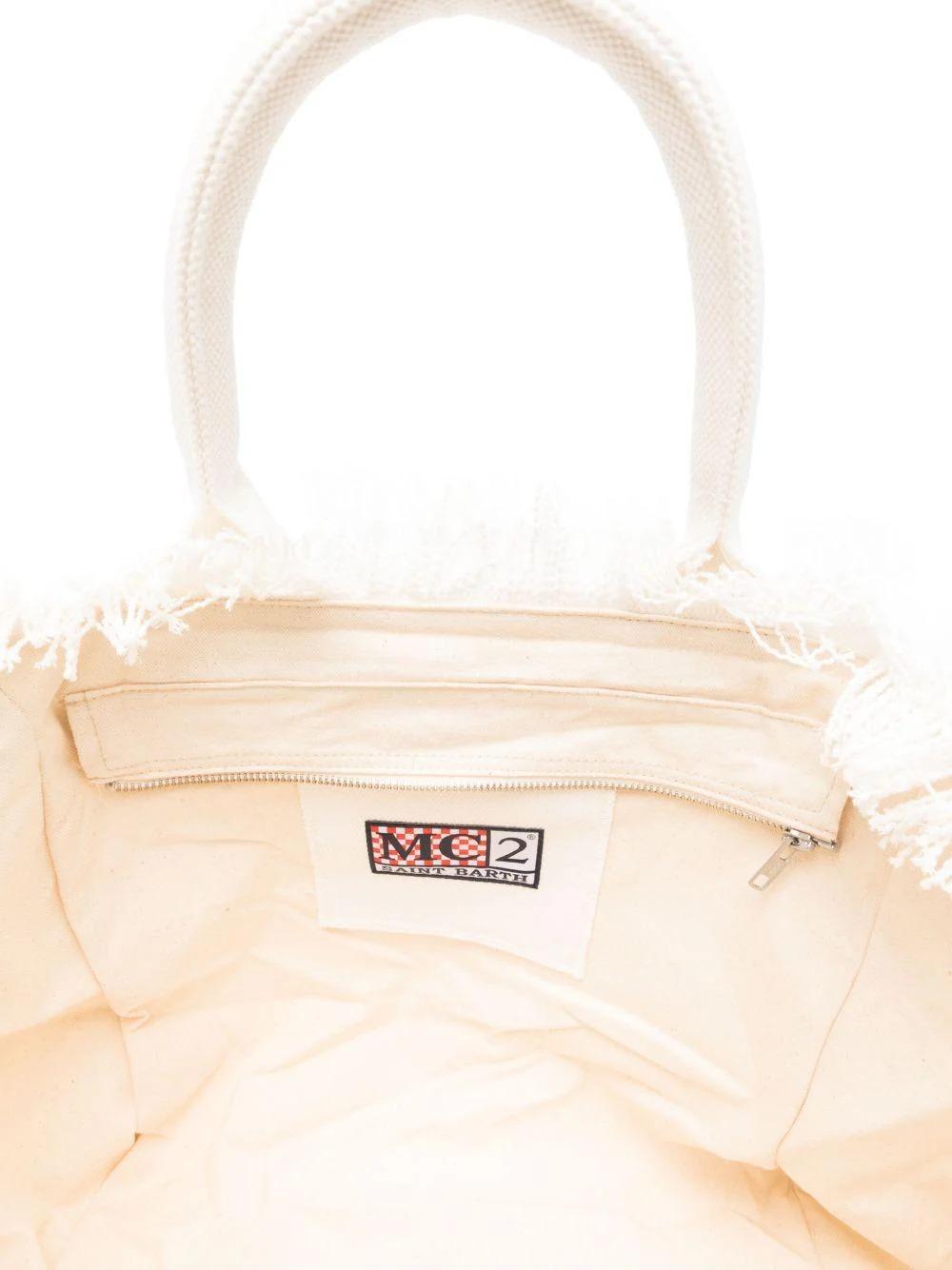 Borsa "Vanity" Saint Barth bianca con logo in strass VANI001 02571L MC2 SAINT BARTH 