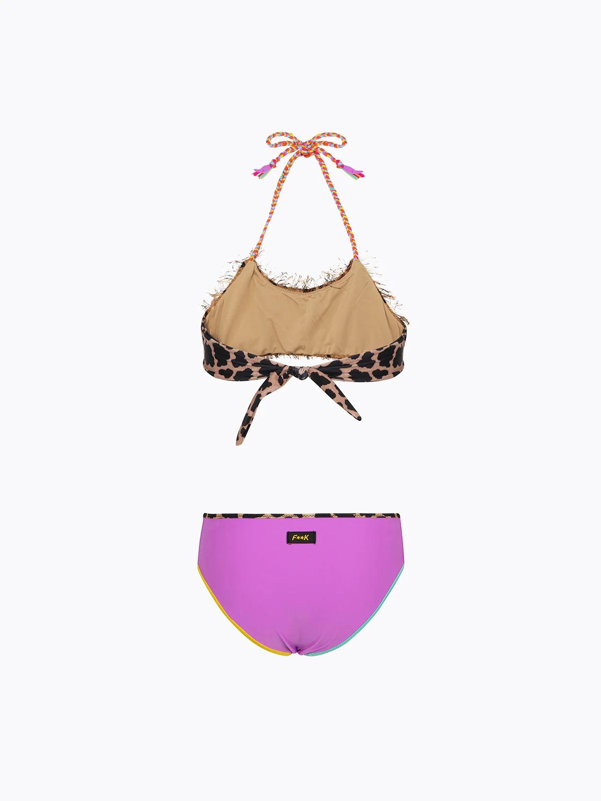 Bikini Bambina F**K Top Regolabile con Slip Fisso Fantasia SG0101-X02 FJ26-SG0101 X02 F**K 