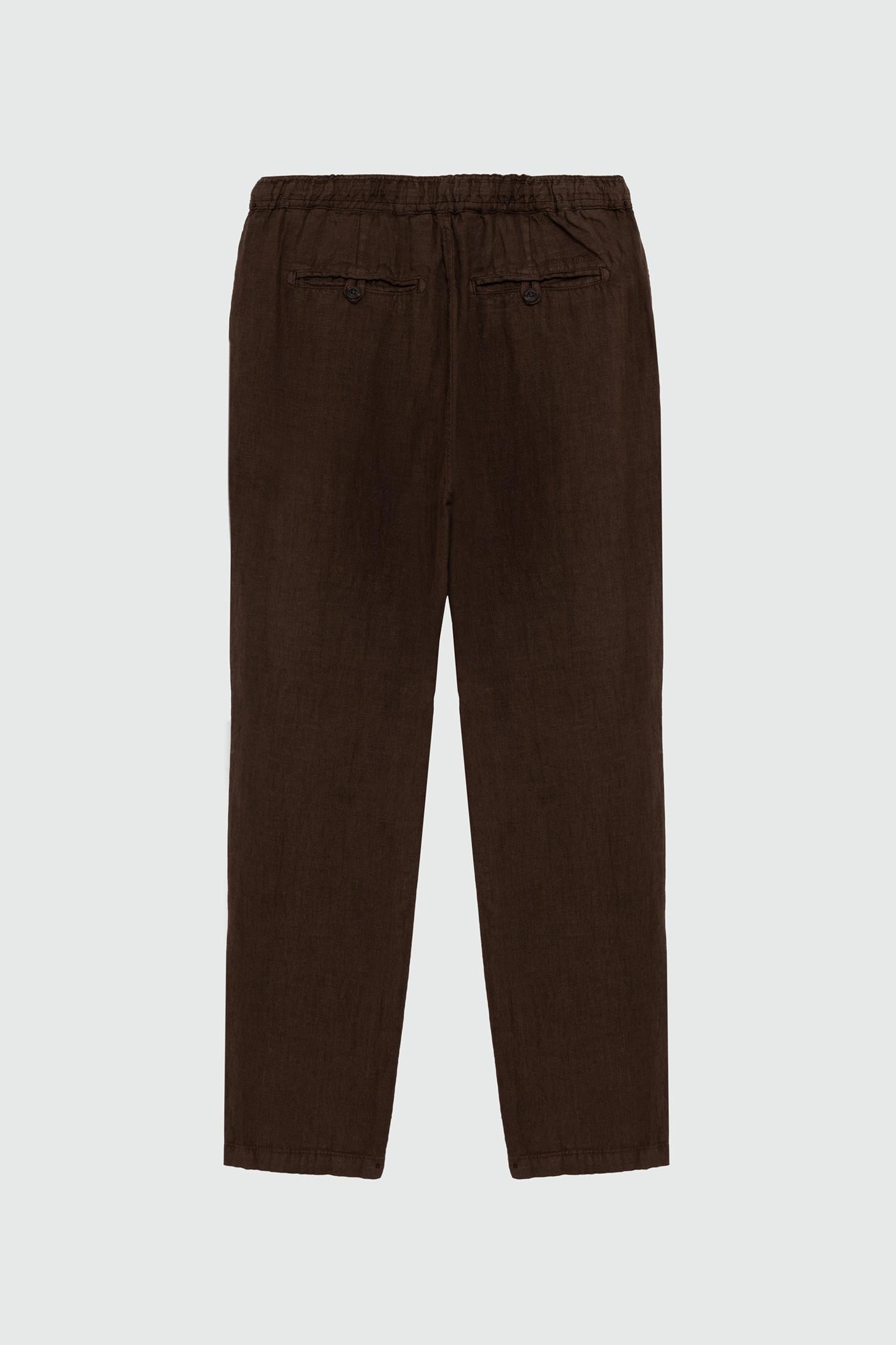 Pantalone portofino heavy linen dyed Brown RRU90301P4230569 C0241 ROY ROGER'S 