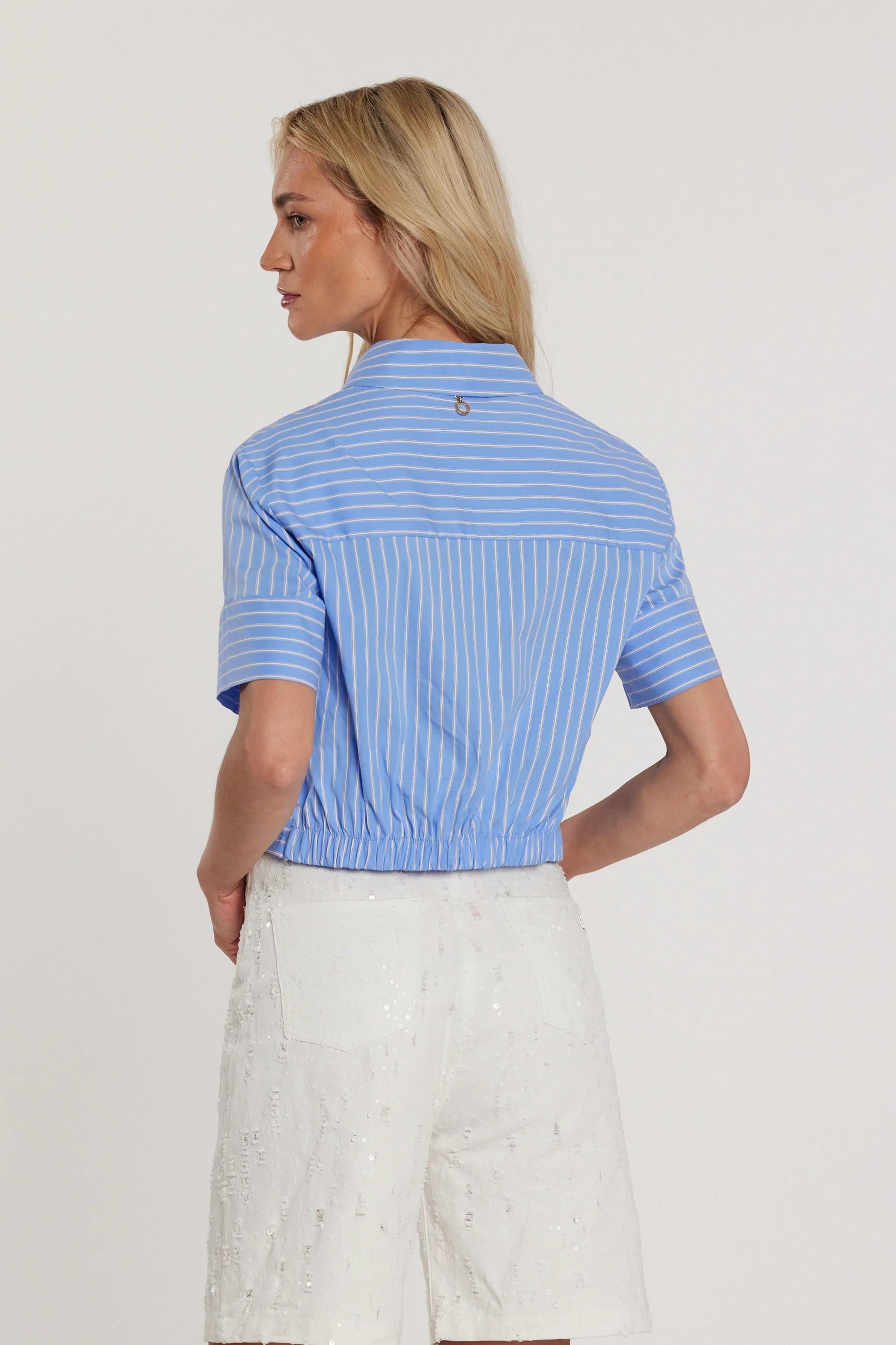RELISH Blusa BUTTERFLY corta maniche corte con elastico più nodo sul fondo righe RDP2603056055 1747 RELISH 