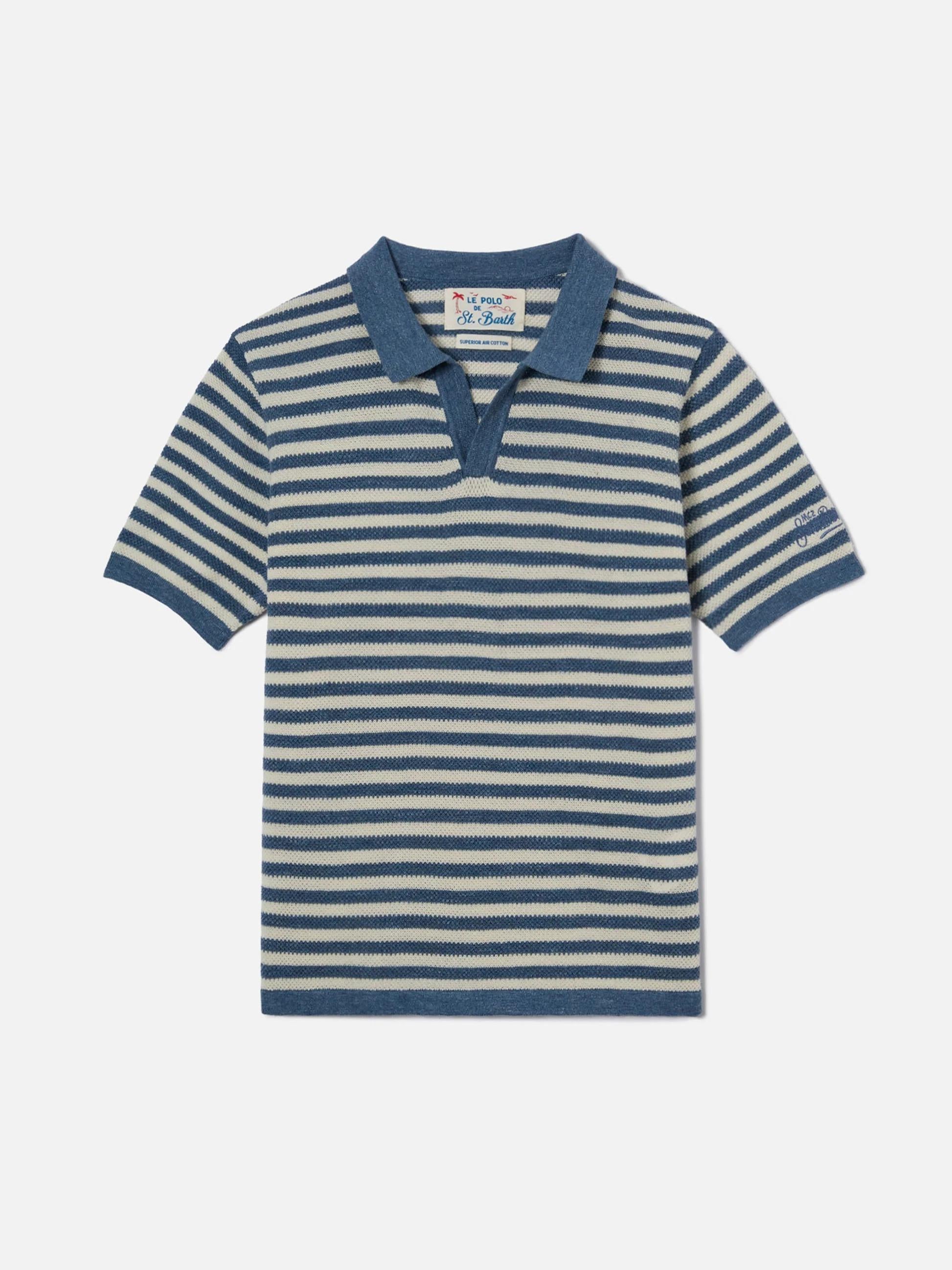 Polo Sloan Jr a righe blu SLO0023 00009L MC2 SAINT BARTH 