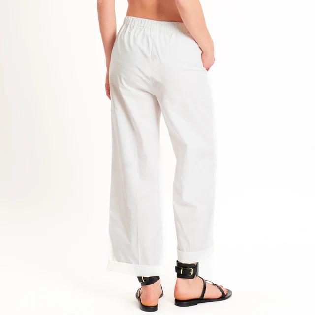 Vicolo-Pantalone popeline elastico dietro - bianco TAB2001 NATURALE VICOLO 