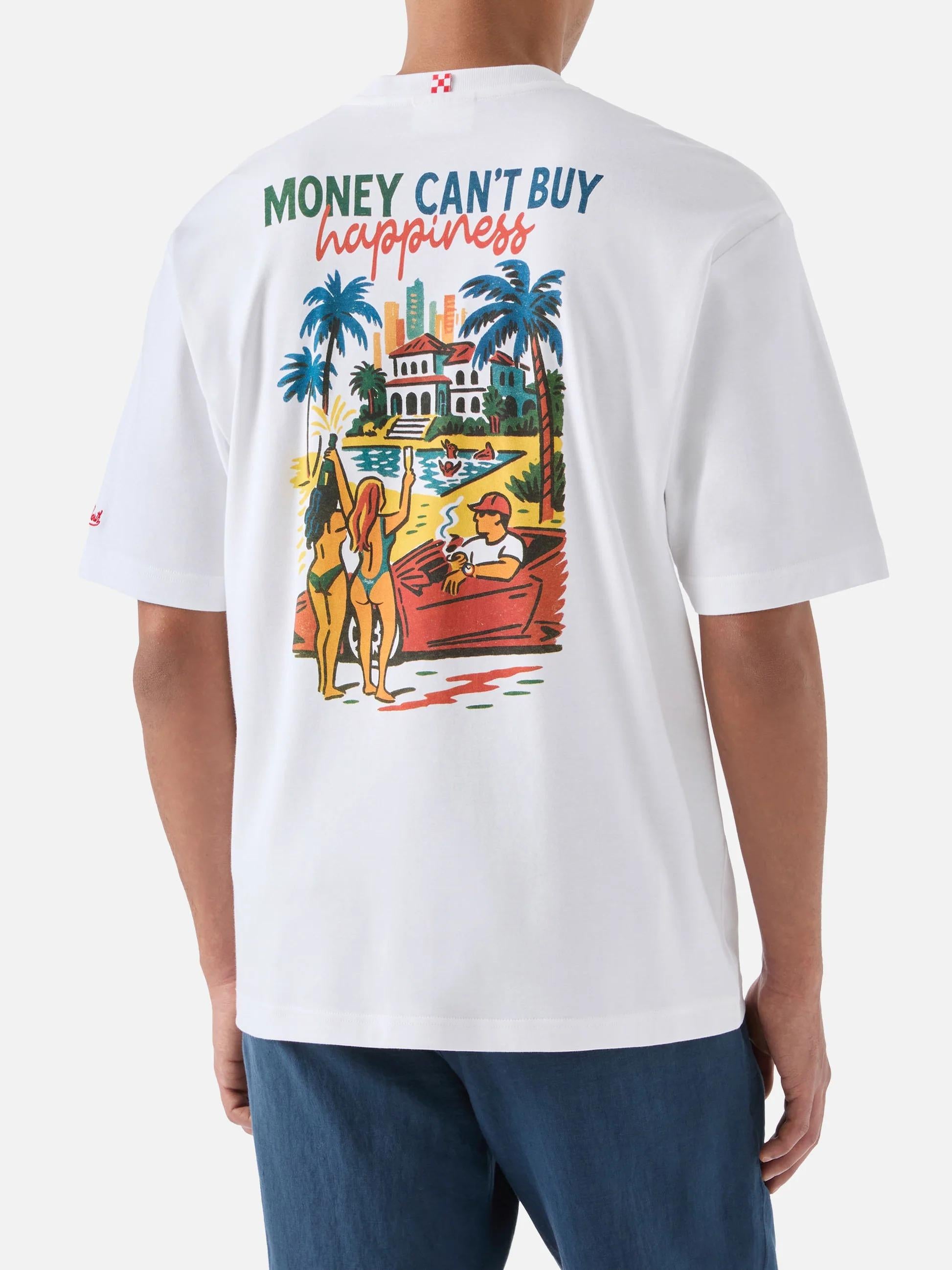 T-shirt Delmar con stampa Money Cant Buy Happiness e maxi grafica sul retro DLR0001 01525L MC2 SAINT BARTH 