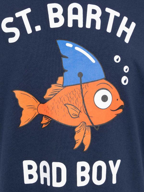 T-shirt in cotone con stampa St. Barth Bad Boy TSH0001 00055H MC2 SAINT BARTH 