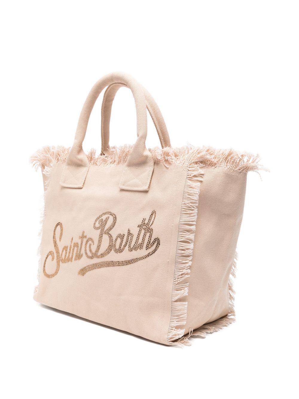 Borsa Vanity MC2 Saint Barth beige con logo glitterato VANI00100267L VANI001 00267L MC2 SAINT BARTH 