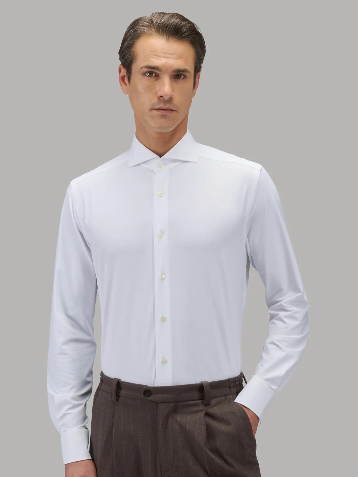XACUS ACTIVE<BR/>Camicia Collo Francese Tinta Unita Twill Bianco 558619-11460 001 XACUS 
