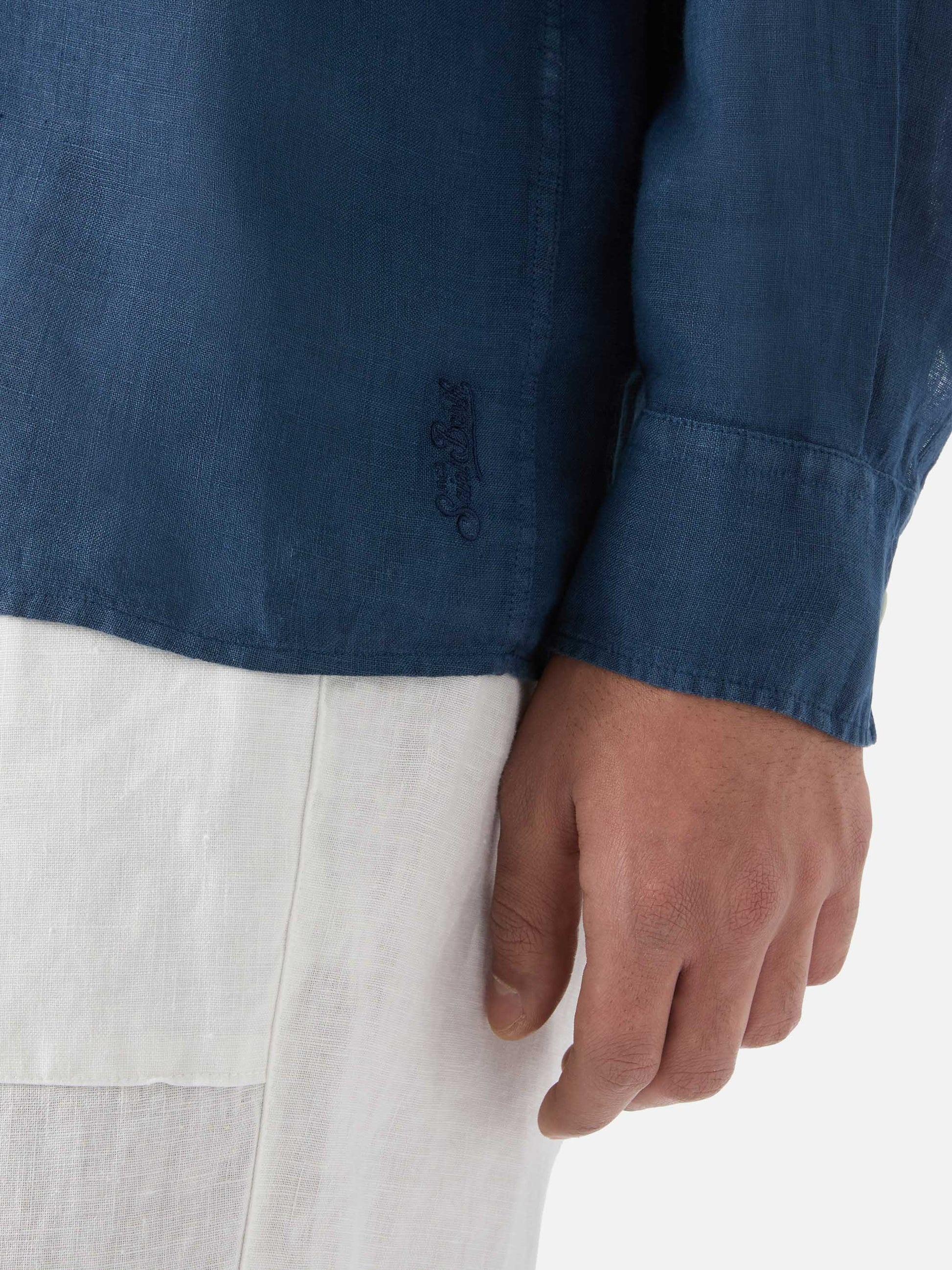 Polo Raphael in lino blu navy RPA0001 00119L MC2 SAINT BARTH 
