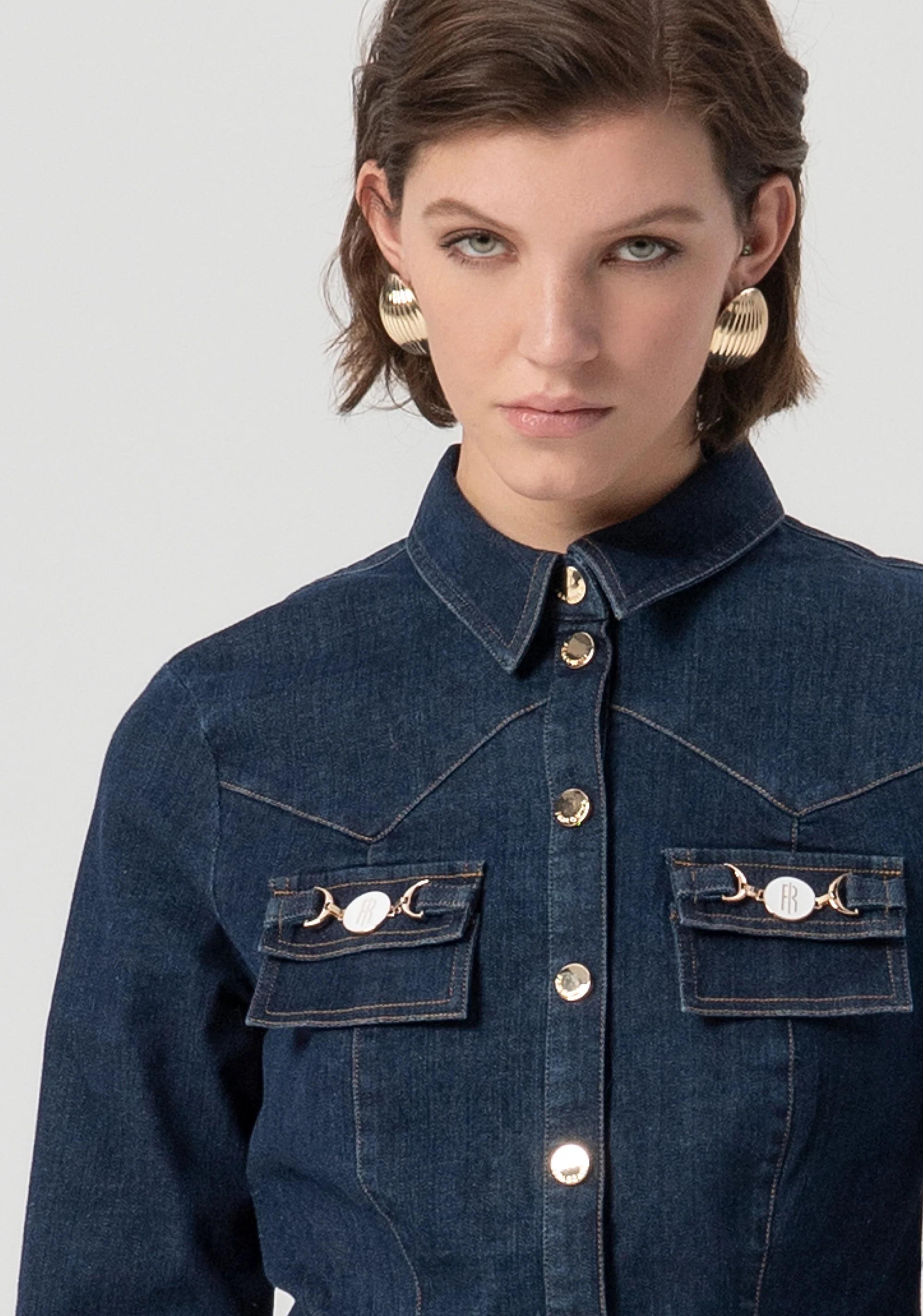 Fracomina Camicia slim in denim con lavaggio medio FS25WT6004W78201 064 FRACOMINA 