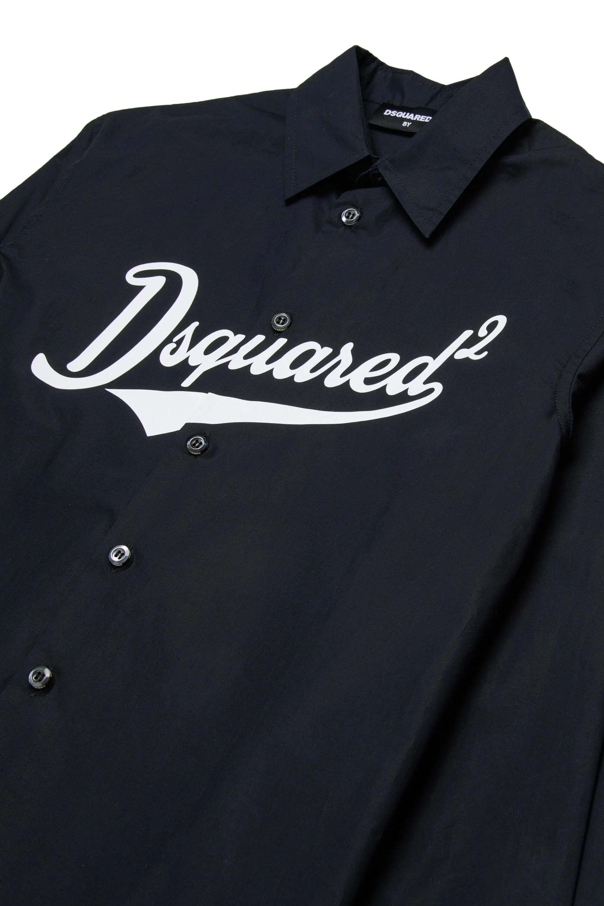 DSQUARED2<BR/>Camicia a maniche lunghe con logo nera DQ3225-D007D DQ900 DSQUARED KID 