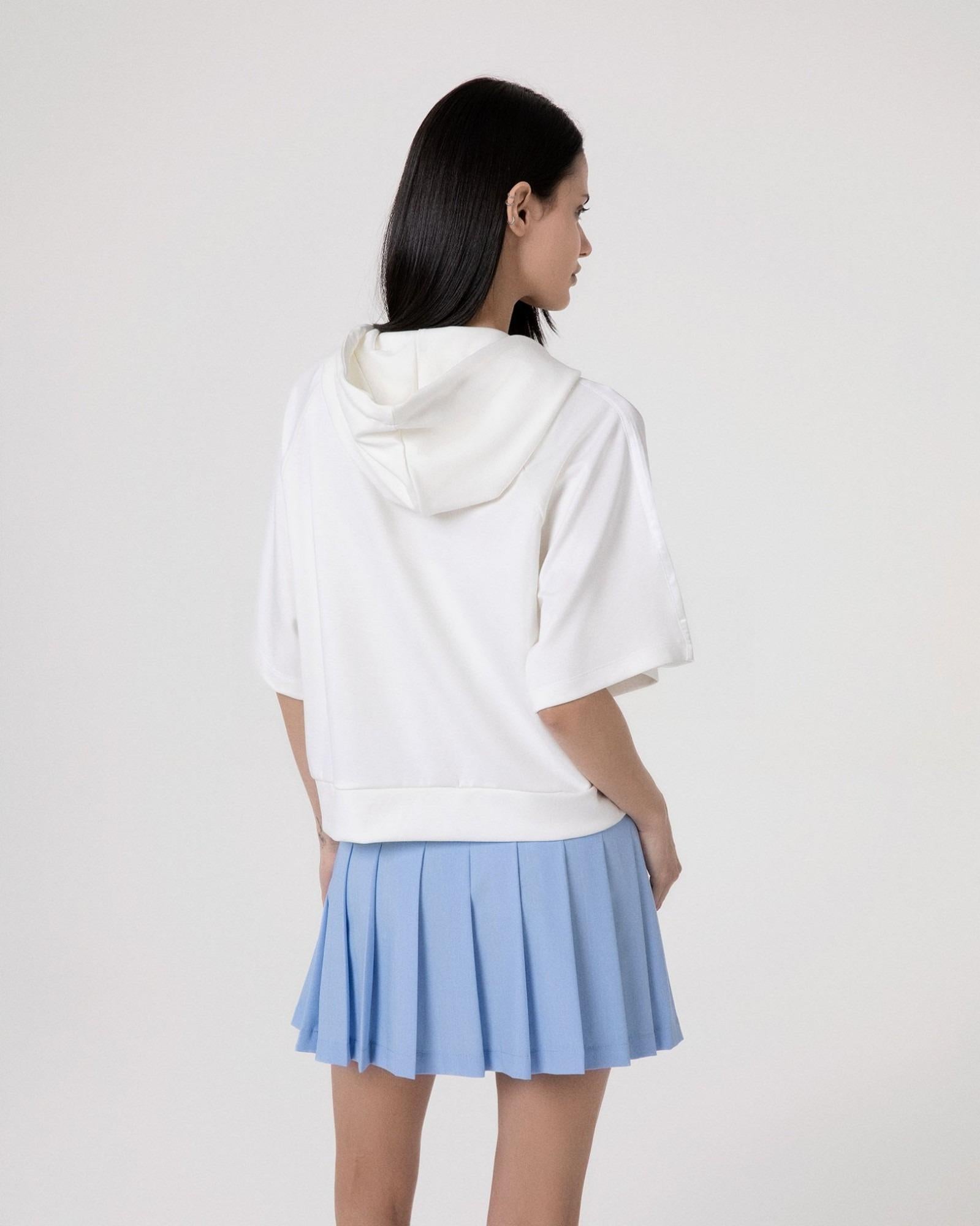 Felpa Cappuccio In Viscosa A M/M Con Inserti In Raso  Off White HINNOMINATE HMABW02403-TMTM0017 BI02 HINNOMINATE 