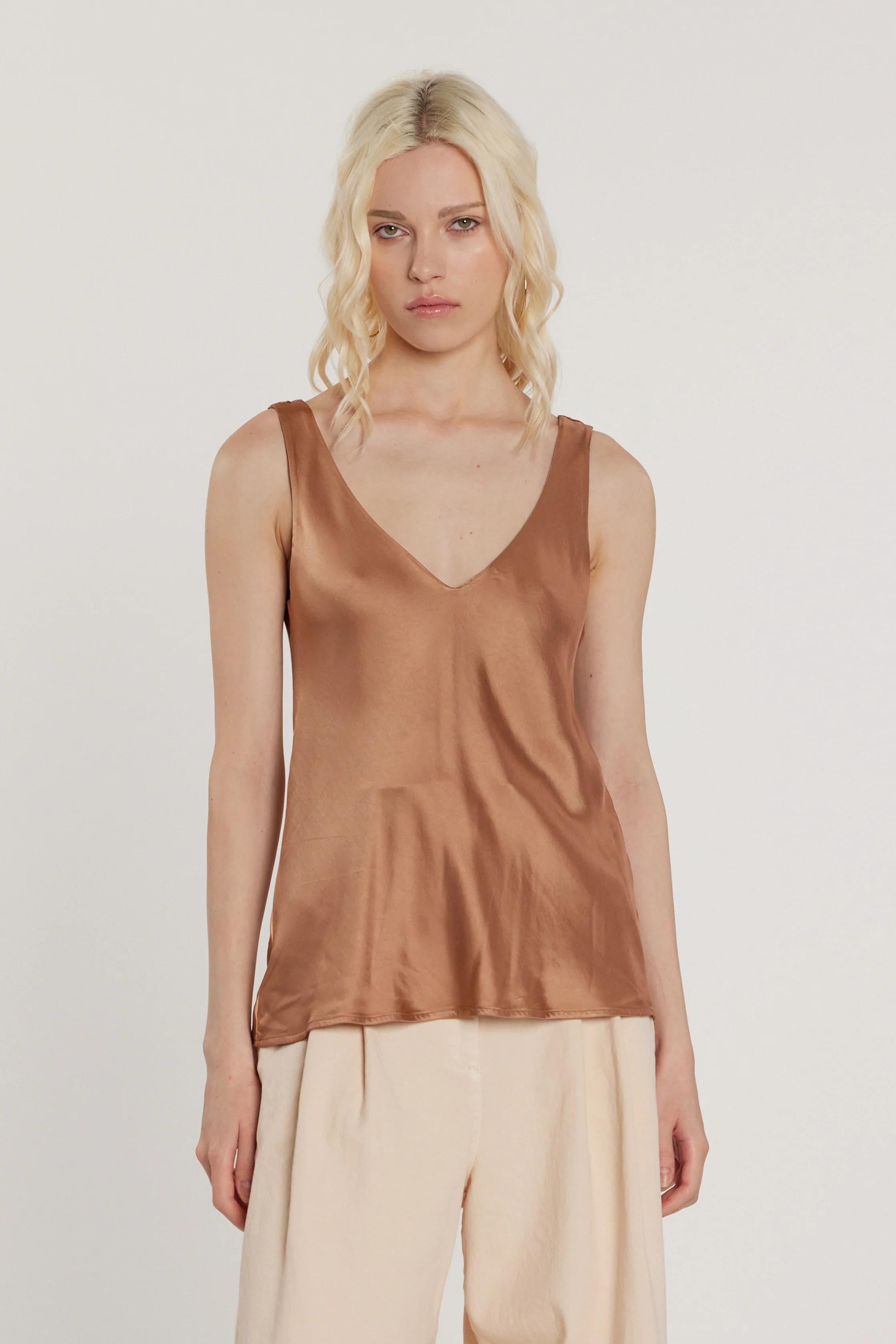 RELISH Top SIK doppio scollo a V raso CASHEW RDP2603034071 1993 RELISH 