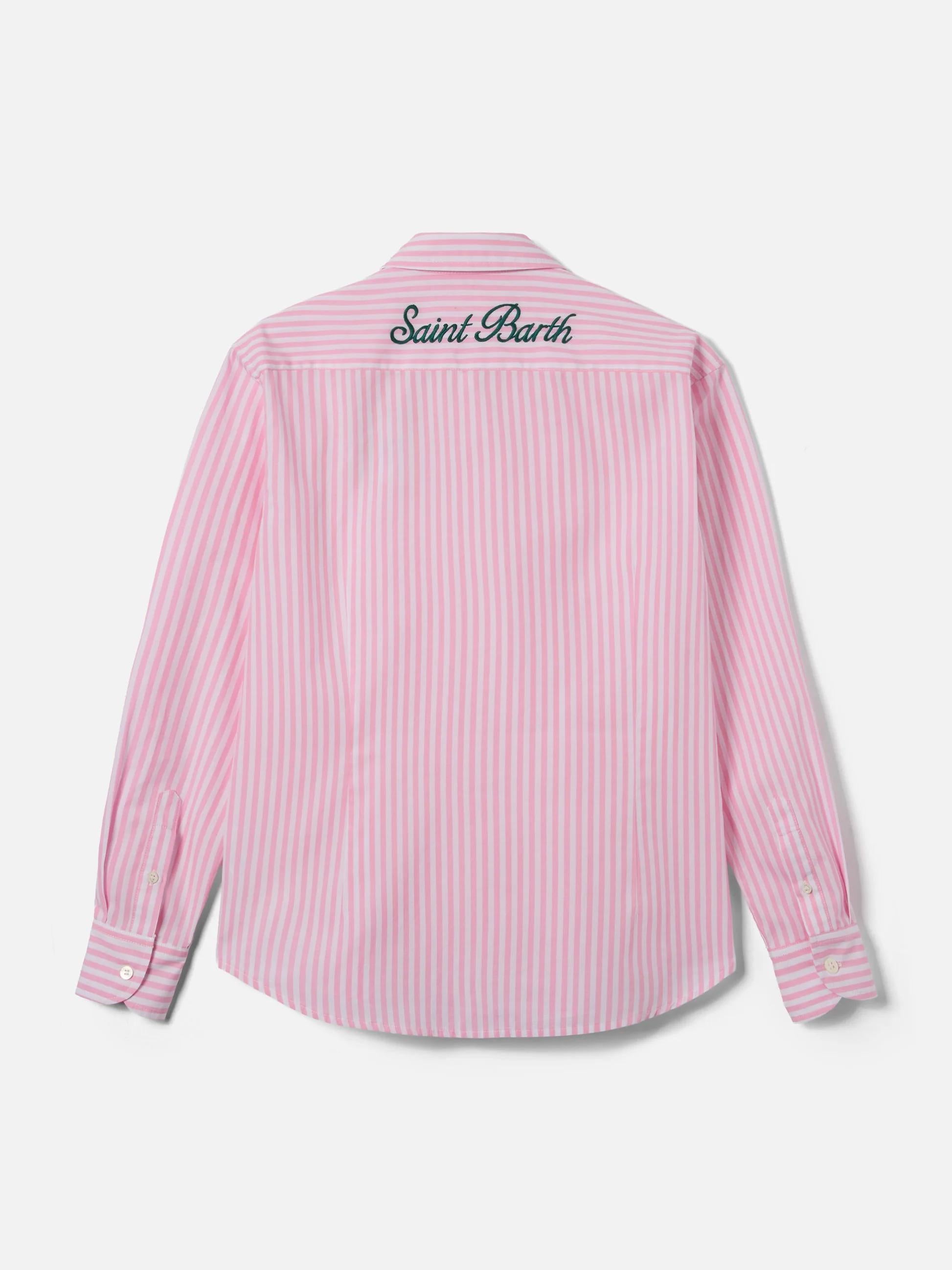 Camicia Meredith in cotone a righe rosa con ricamo Saint Barth MDH001 00723L MC2 SAINT BARTH 